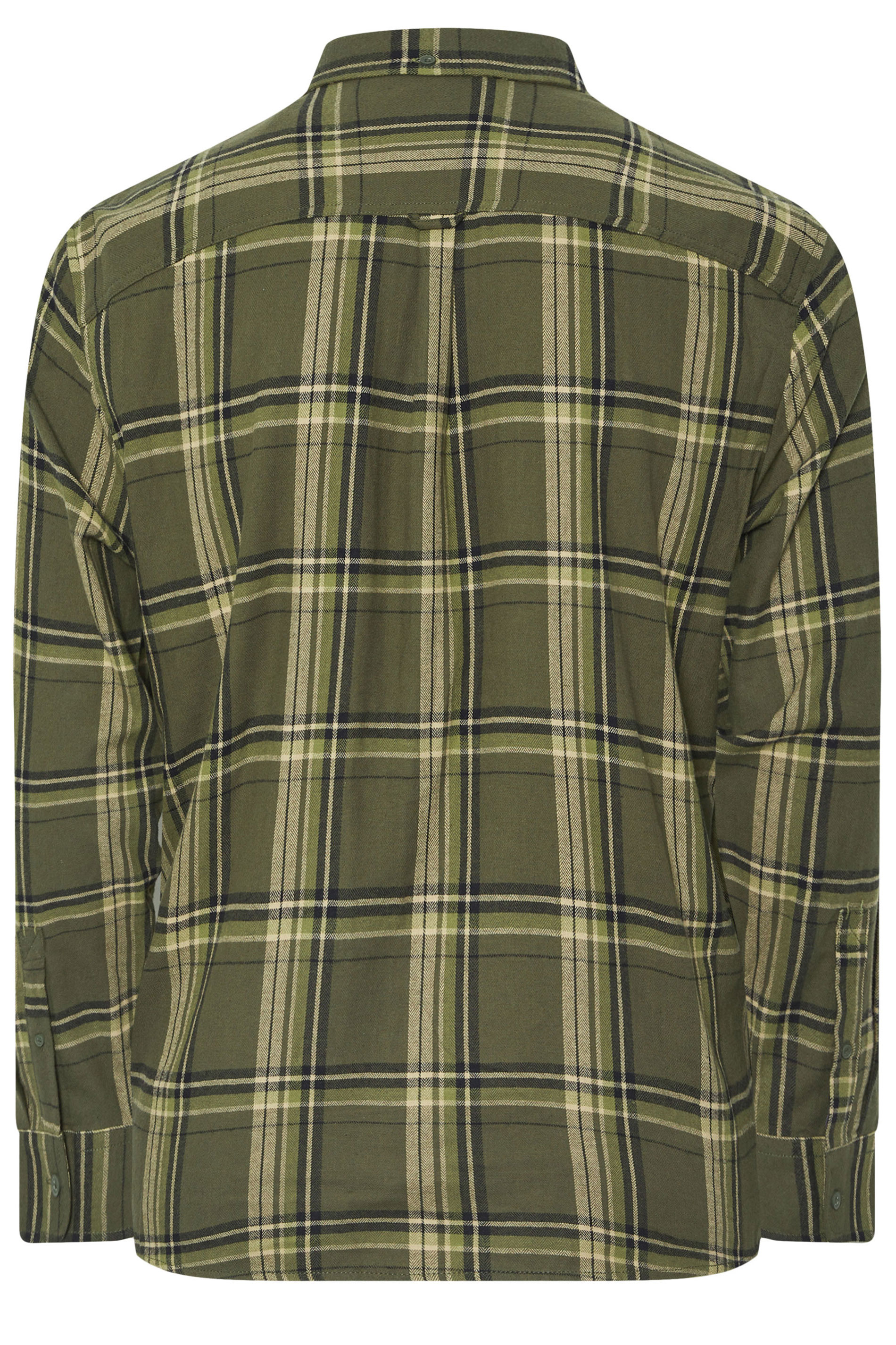 BLEND Big & Tall Forest Green Woven Check Shirt | BadRhino 4