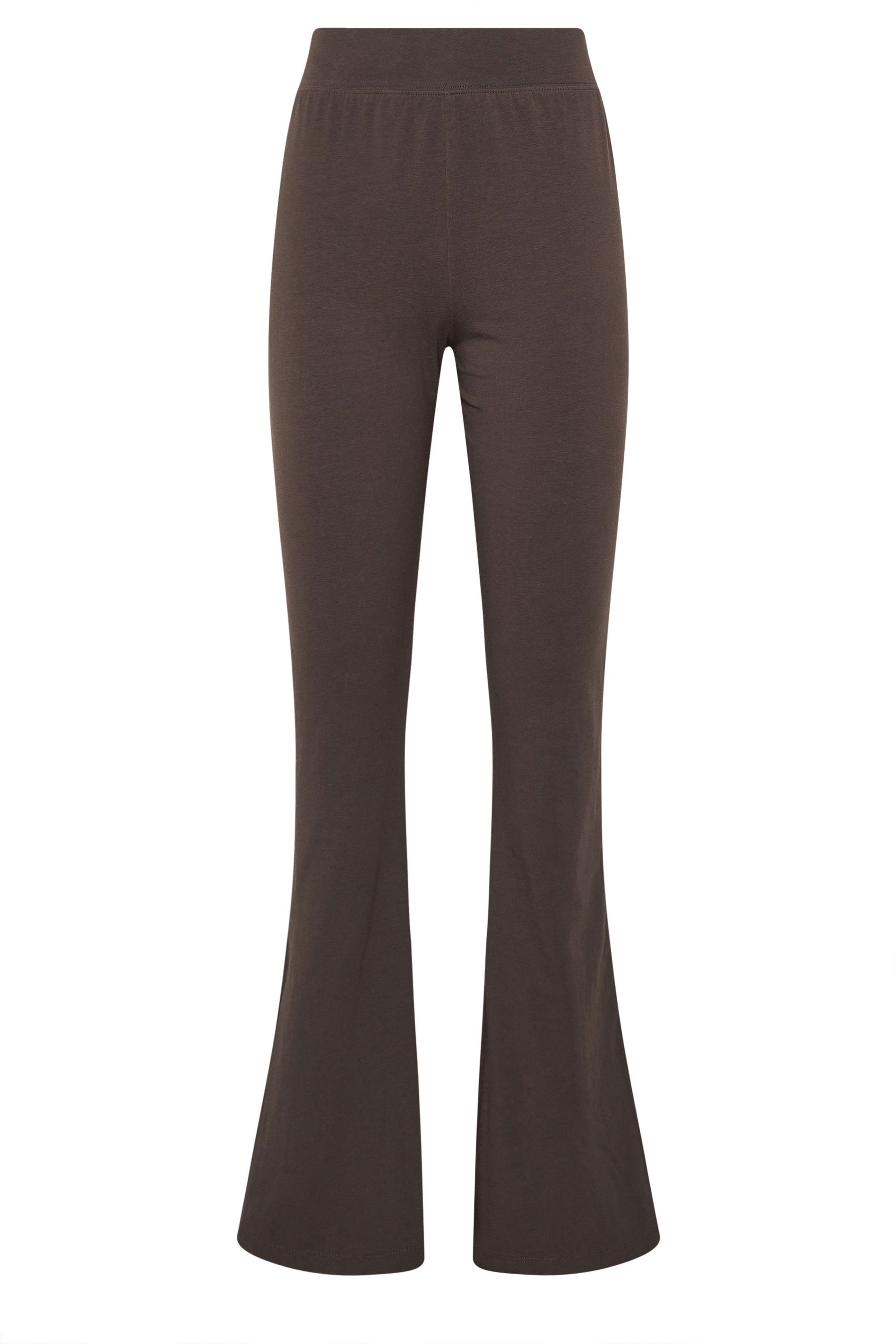 LTS Tall Chocolate Brown Striped Kick Flare Leggings | Long Tall Sally 1