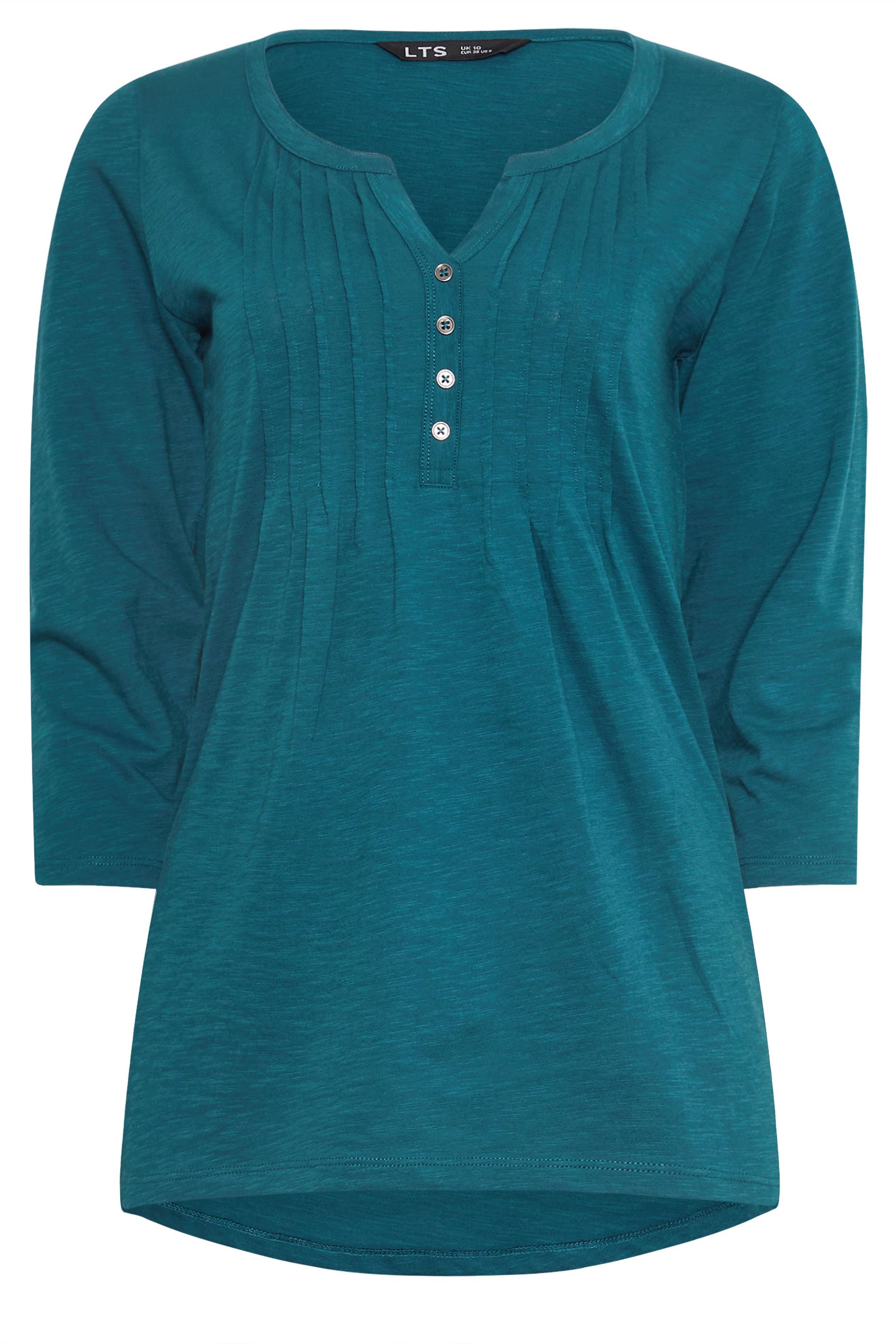 LTS Tall 2 PACK Purple & Teal Blue Henley Tops | Long Tall Sally 8