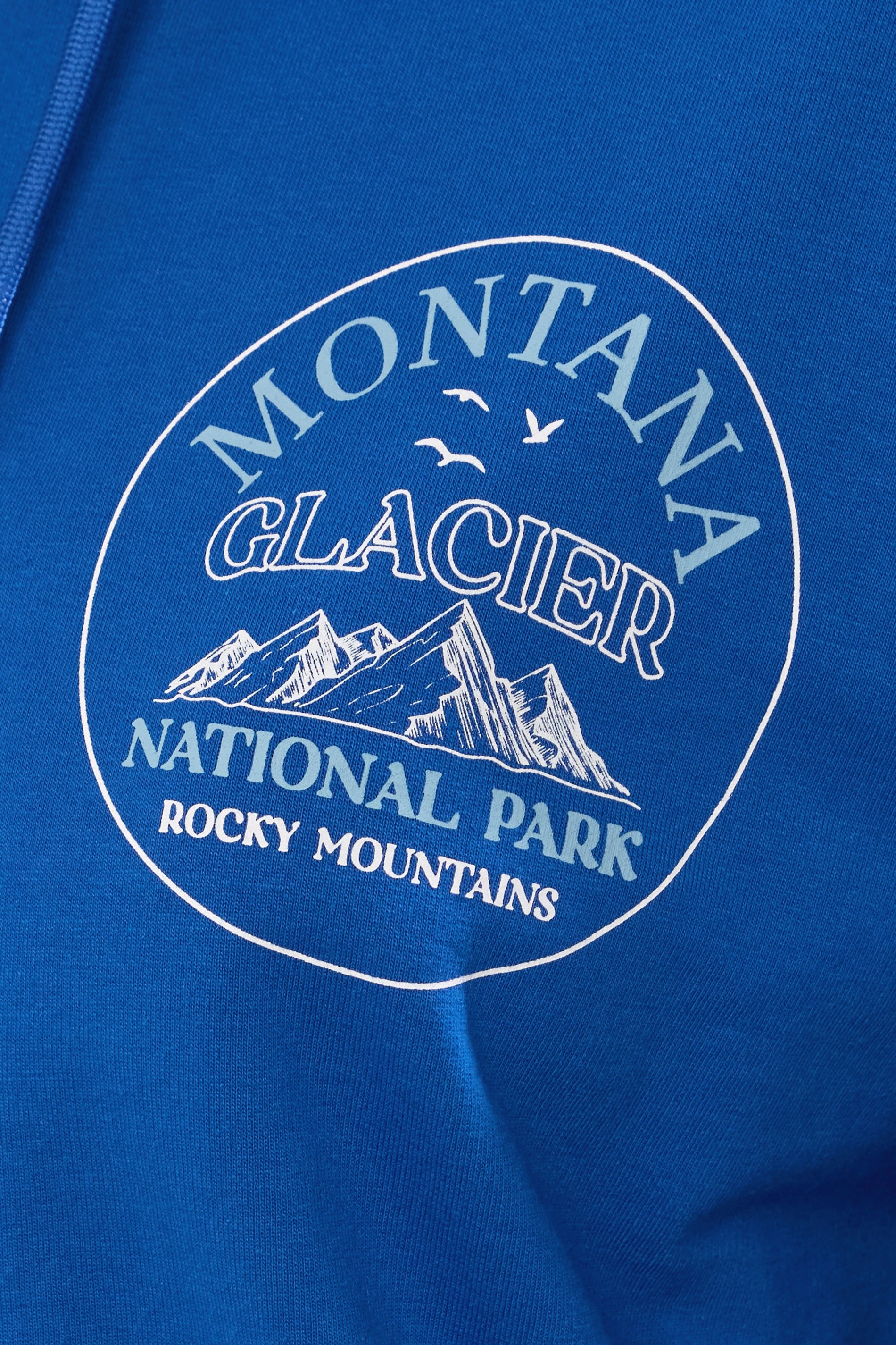 LTS Tall Blue 'Montana Glacier' Slogan Hoodie | Long Tall Sally 5