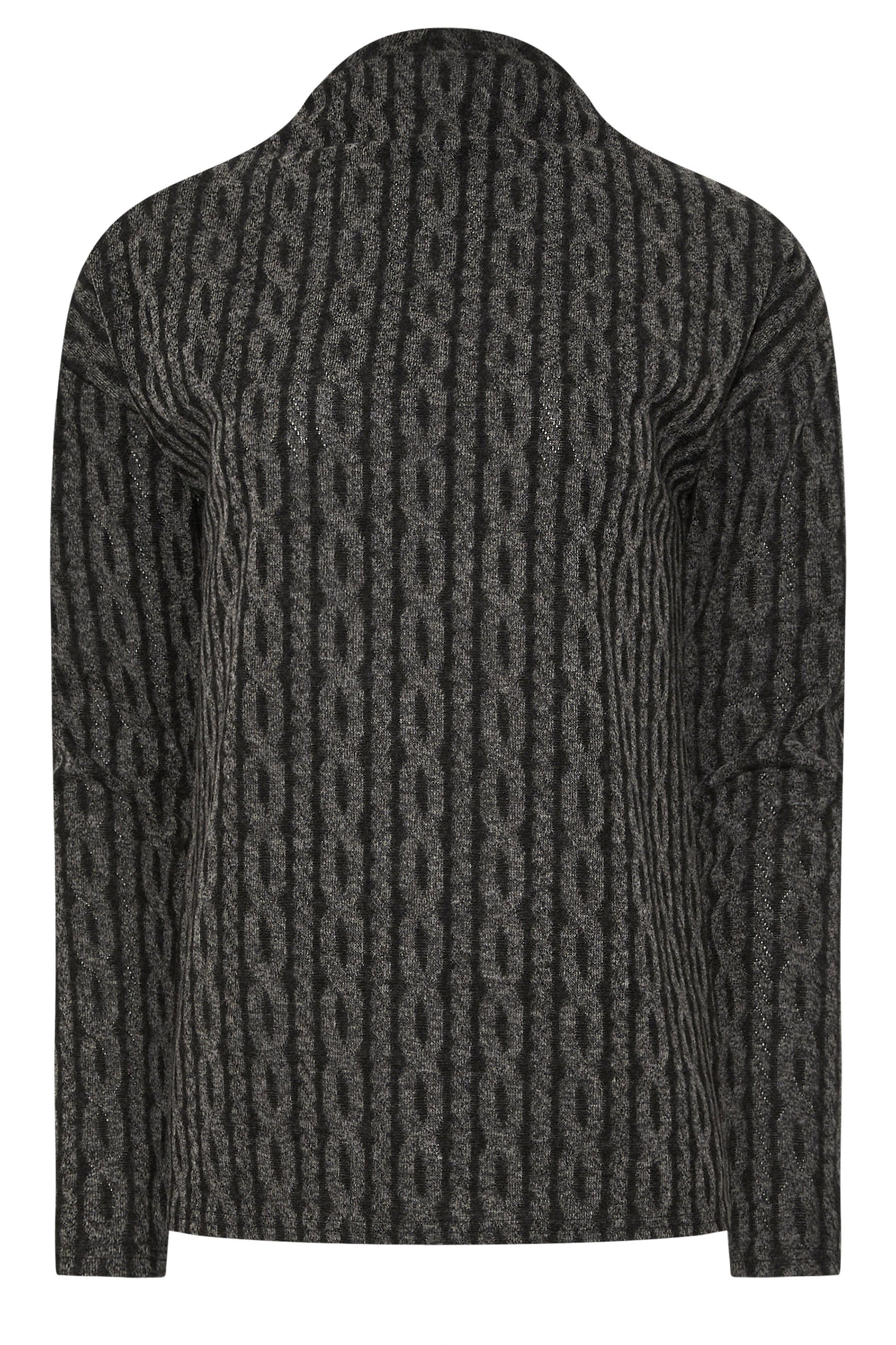 LTS Tall Charcoal Grey Knit Funnel Top | Long Tall Sally 5