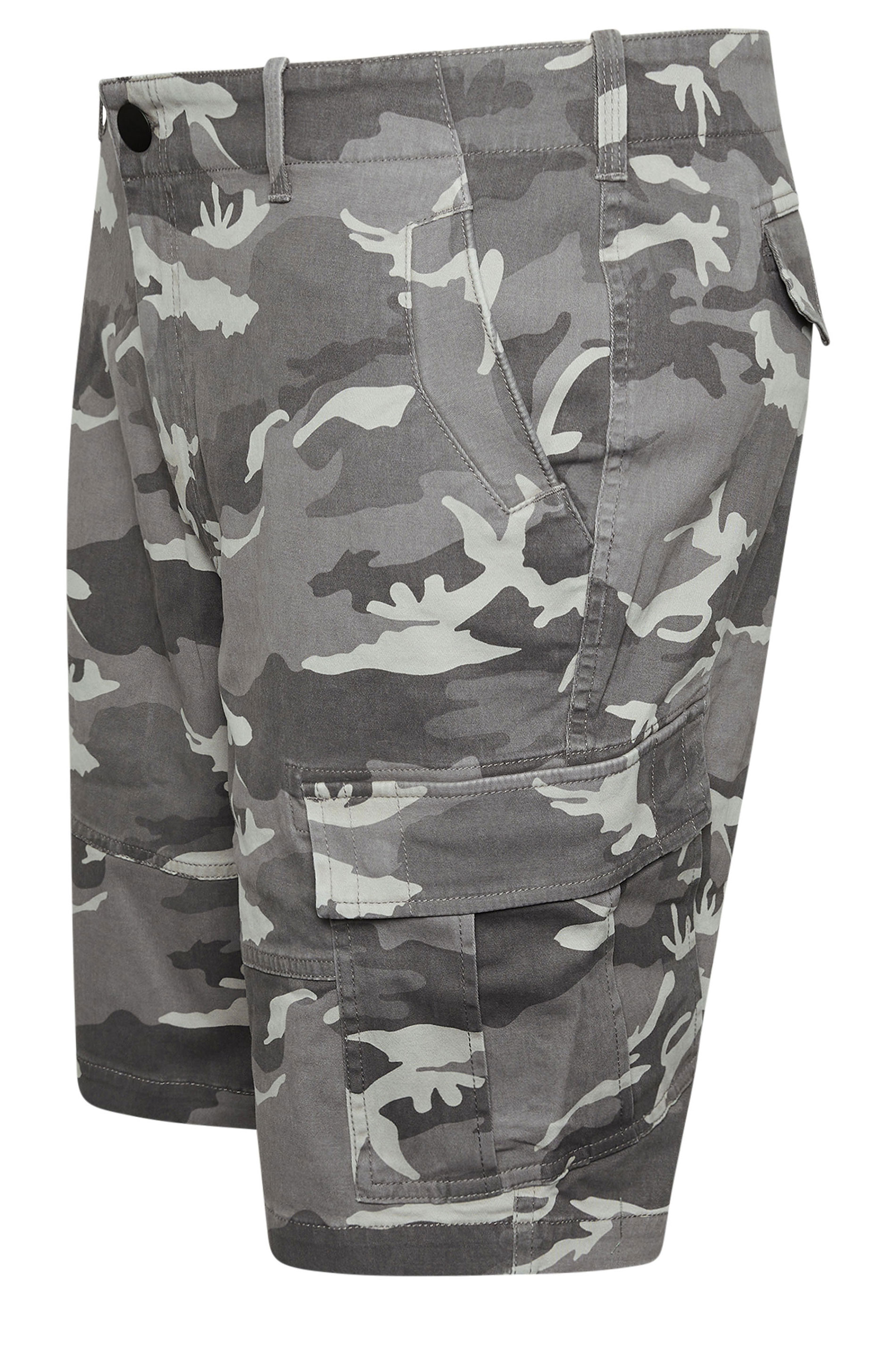 BadRhino Big & Tall Grey Camo Cargo Shorts | BadRhino 8