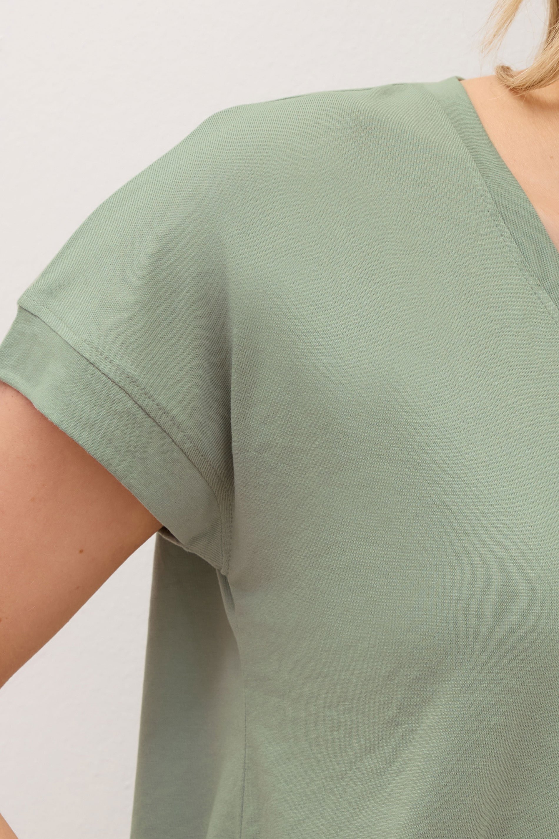 LTS PREMIUM Tall Sage Green V-Neck Modal T-Shirts | Long Tall Sally 4