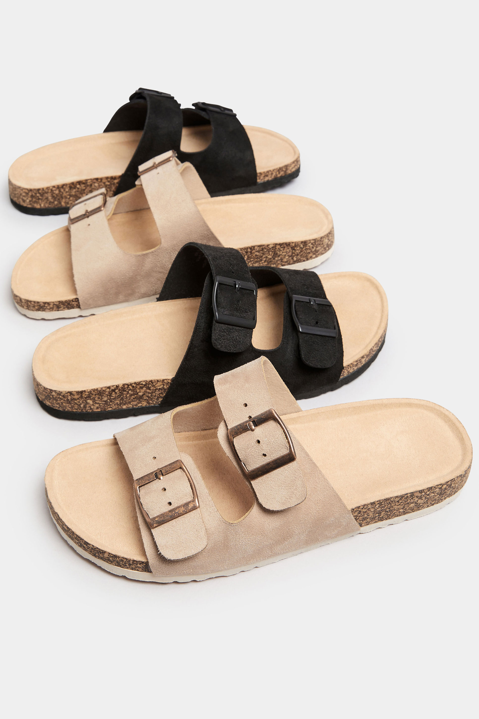 Natural Brown Faux Suede Buckle Strap Sandals In Extra Wide EEE Fit | Yours Clothing 6