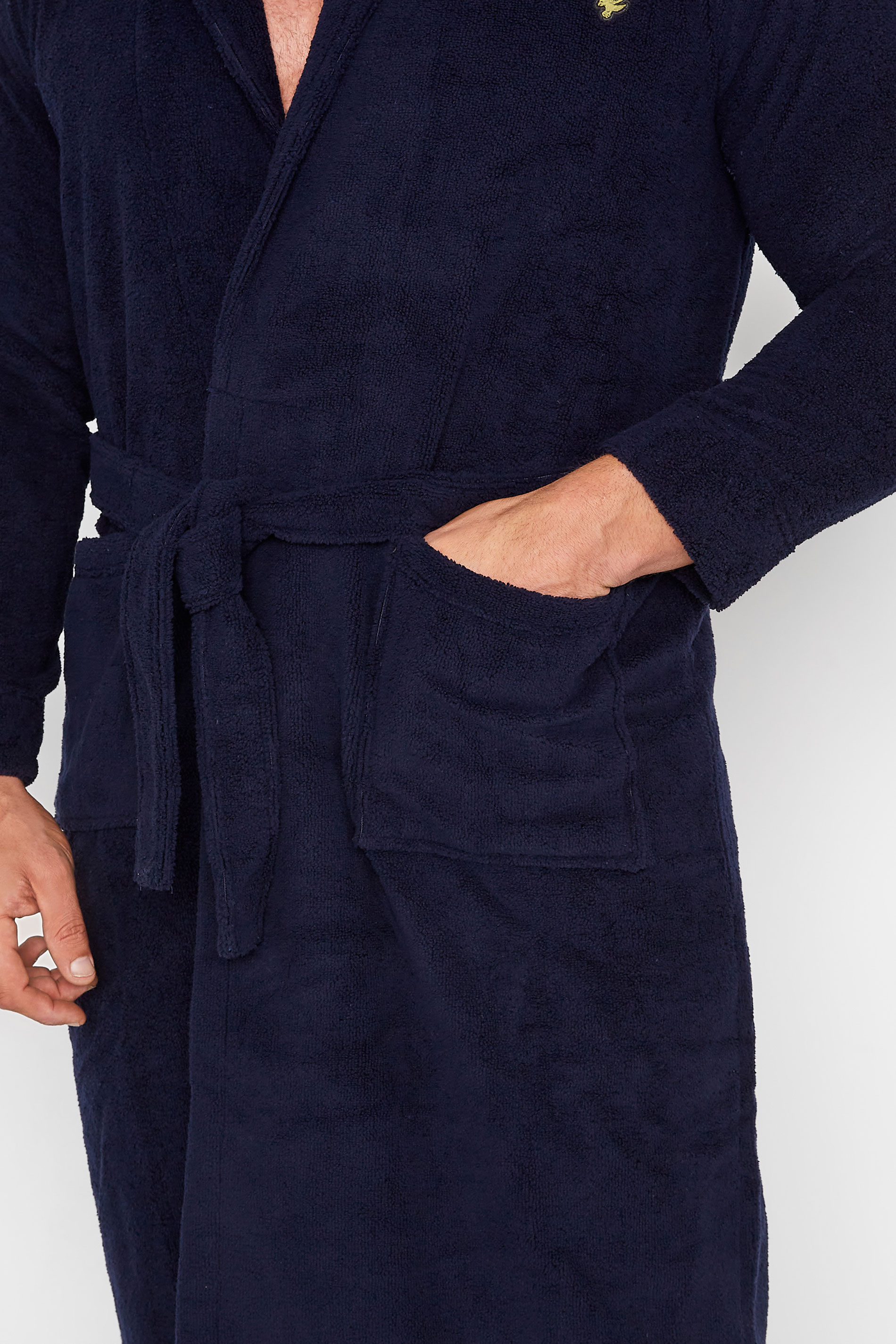 LYLE & SCOTT Big & Tall Navy Blue Dressing Gown | BadRhino 2