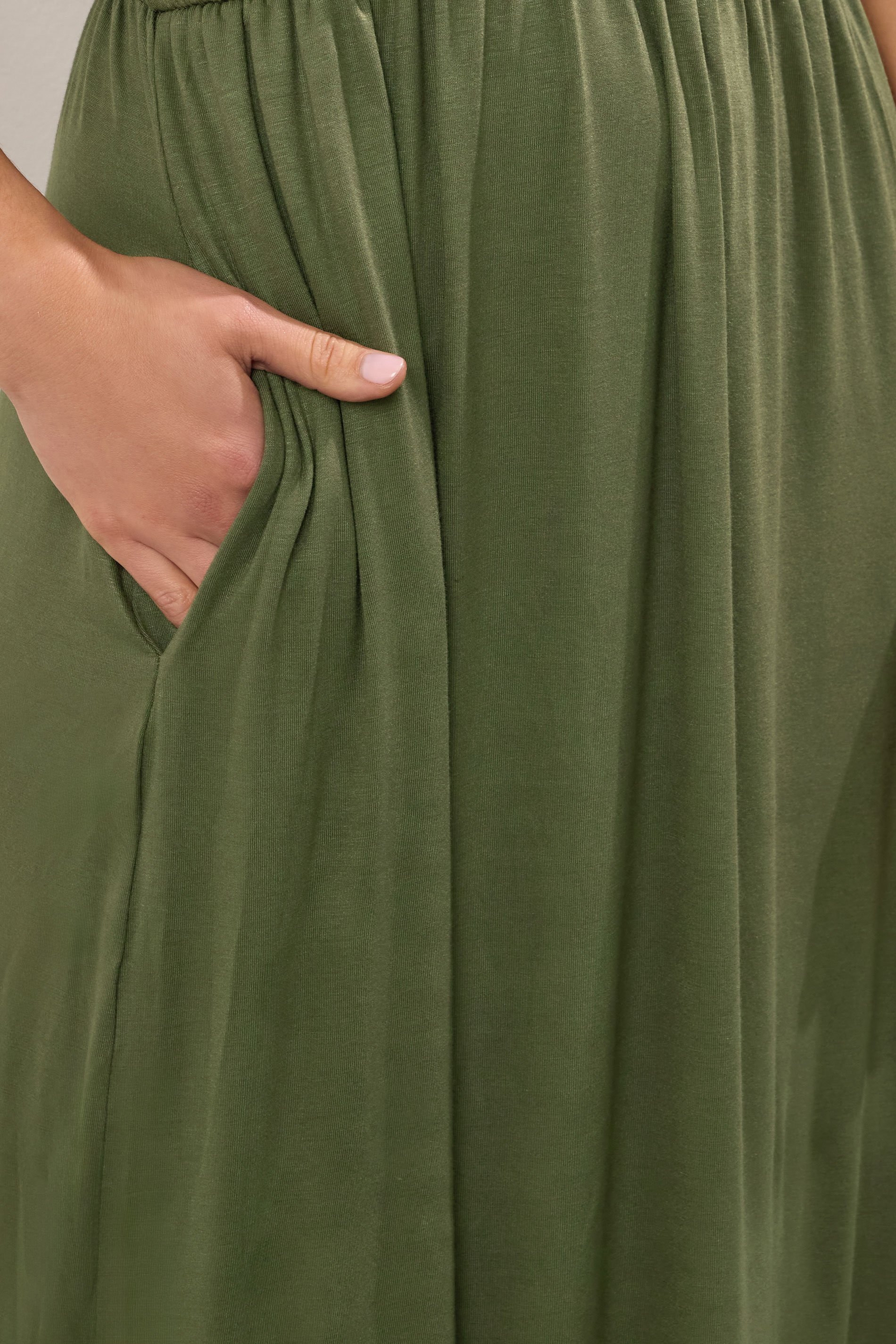 LTS Tall Women's Khaki Green Maxi T-Shirt Dress | Long Tall Sally 4