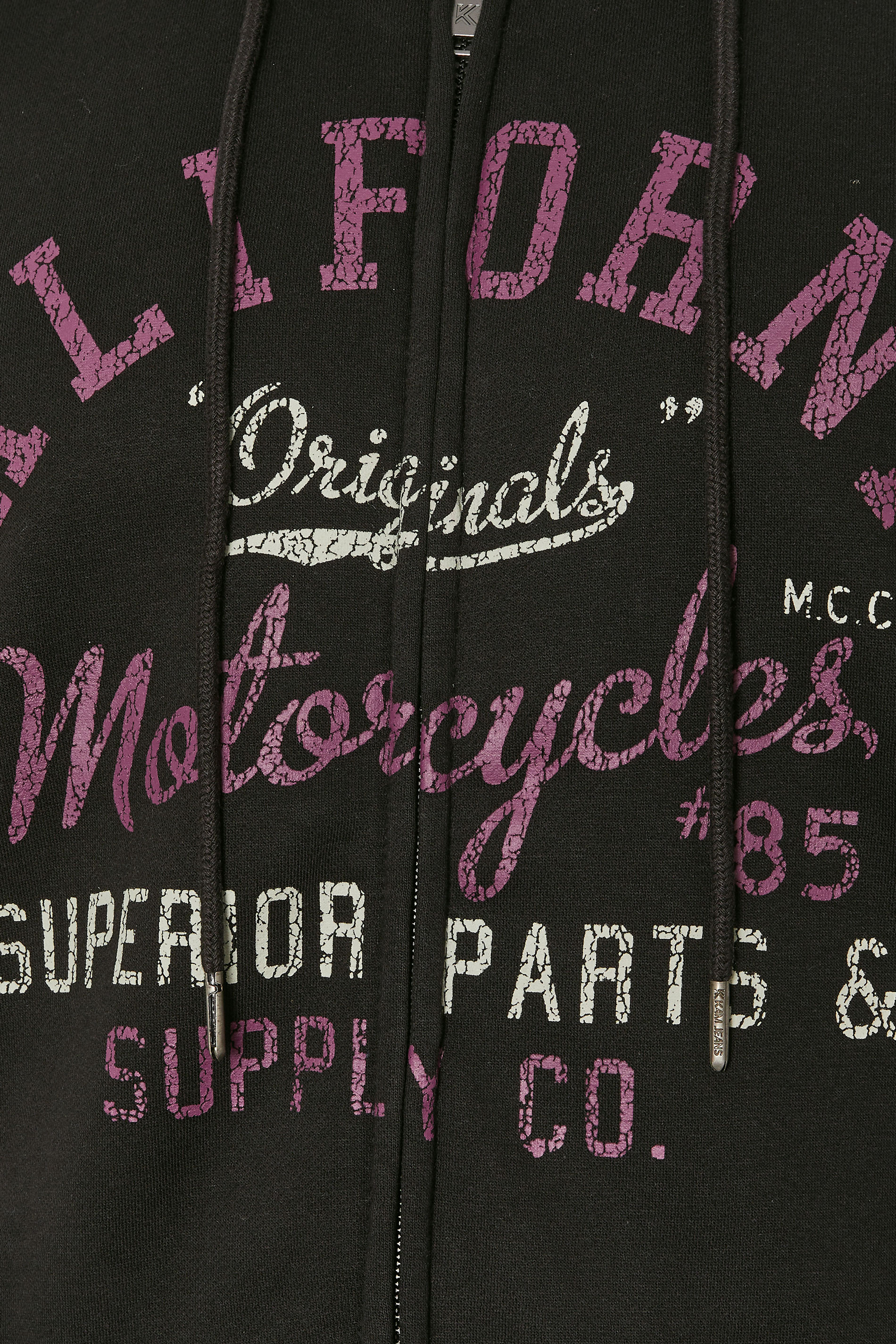 KAM Big & Tall Black California Zip Through Hoodie | BadRhino 3