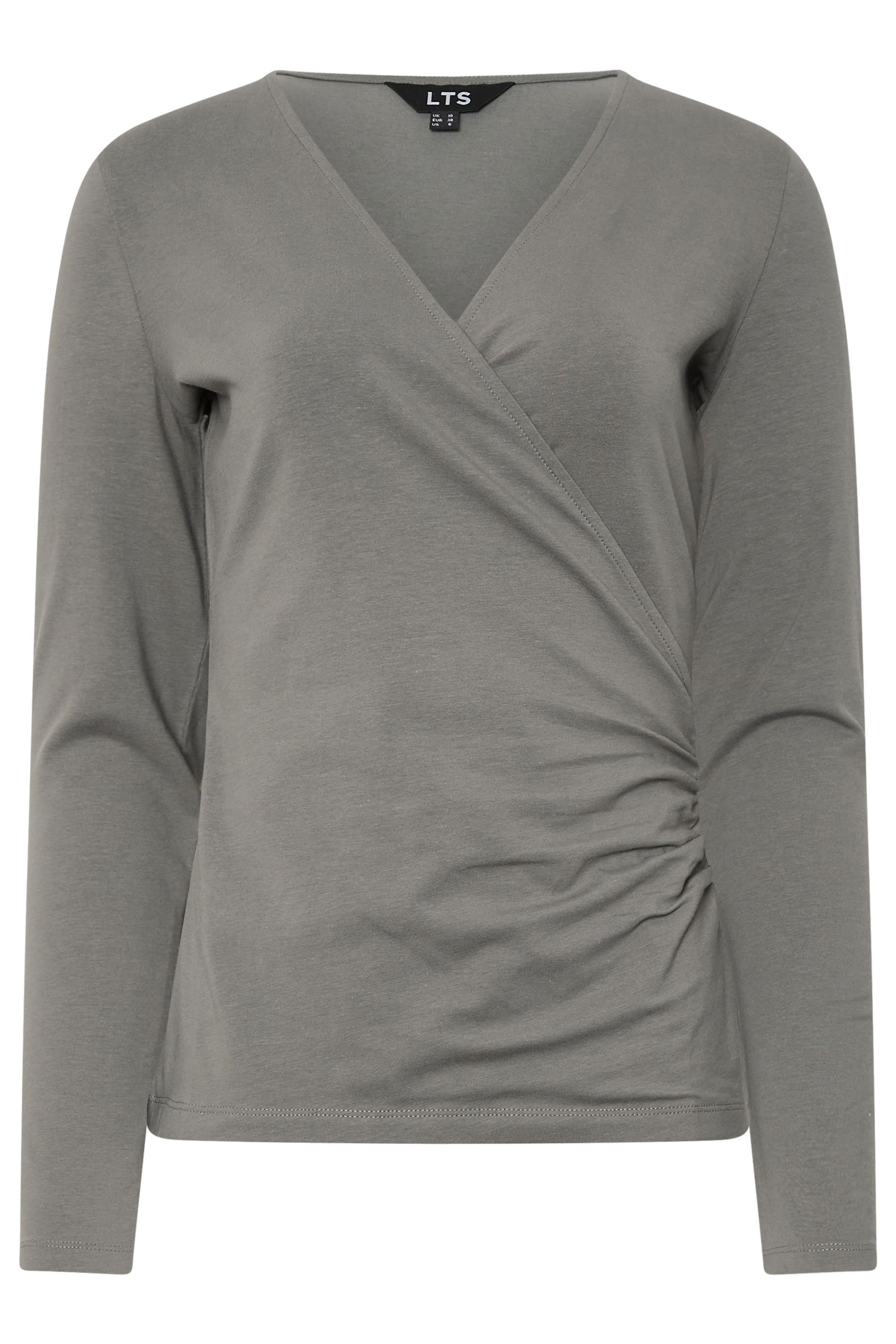 LTS Tall 2 PACK Navy Blue & Grey Wrap Tops | Long Tall Sally 9