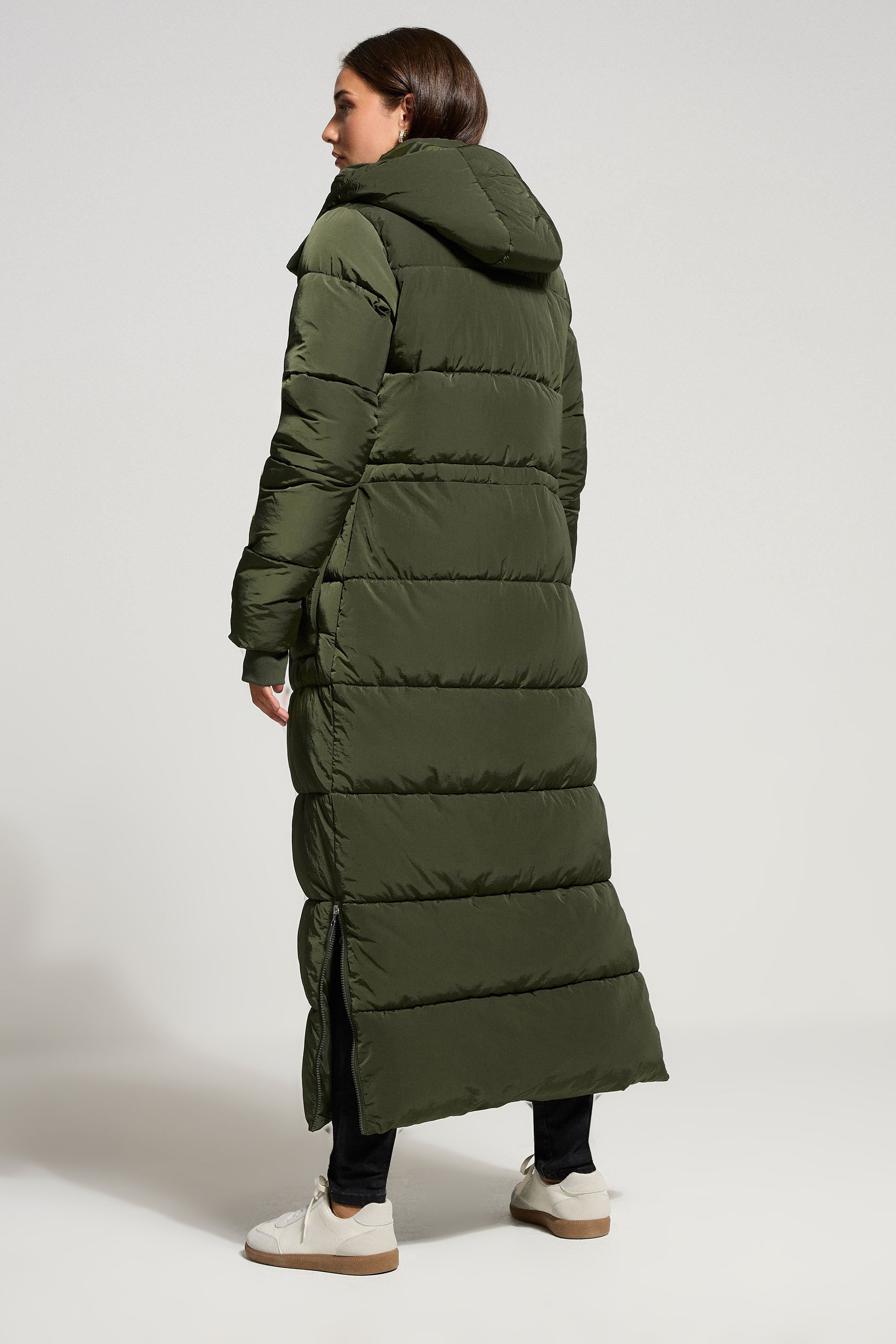 LTS Tall Khaki Padded Longline Maxi Coat | Long Tall Sally 4