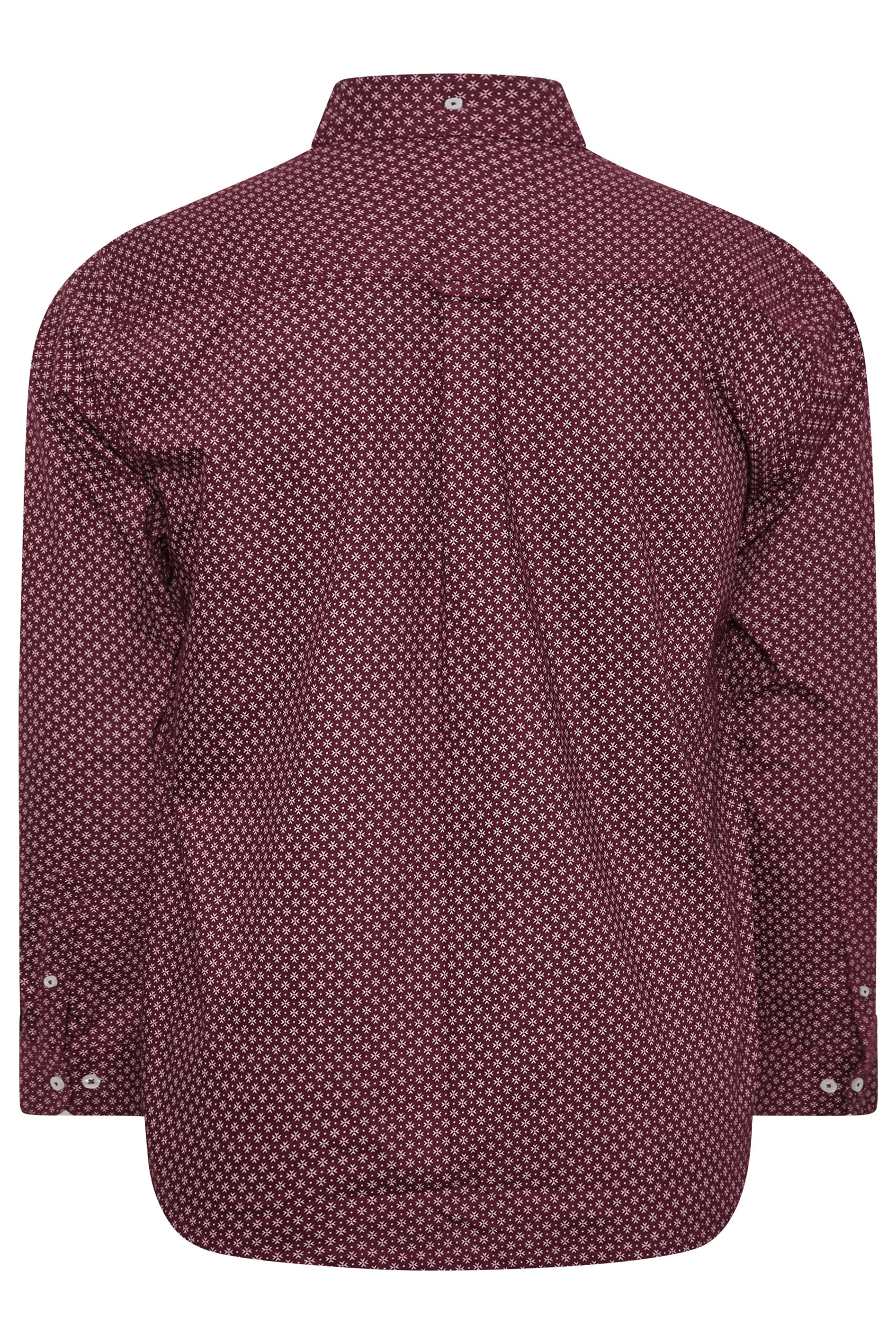 BadRhino Big & Tall Burgundy Red Geometric Print Party Shirt | BadRhino 6