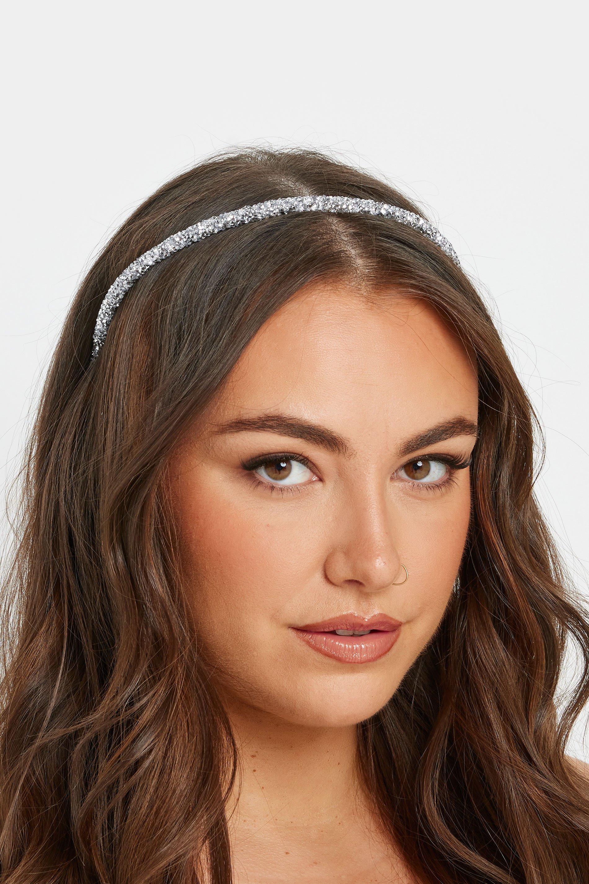 Silver Tone Diamante Mesh Headband | Yours Clothing 1