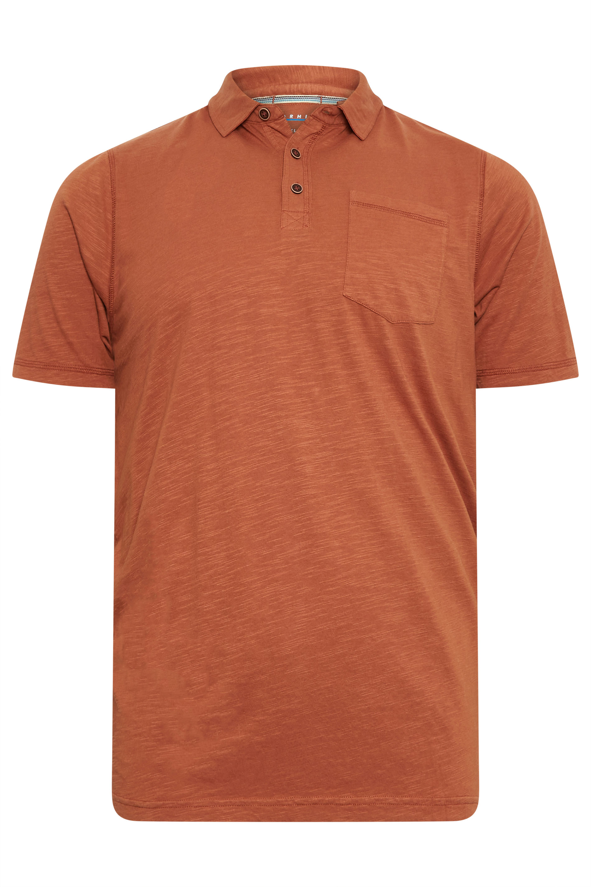 BadRhino Big & Tall Pecan Brown Slub Polo Shirt | BadRhino 2