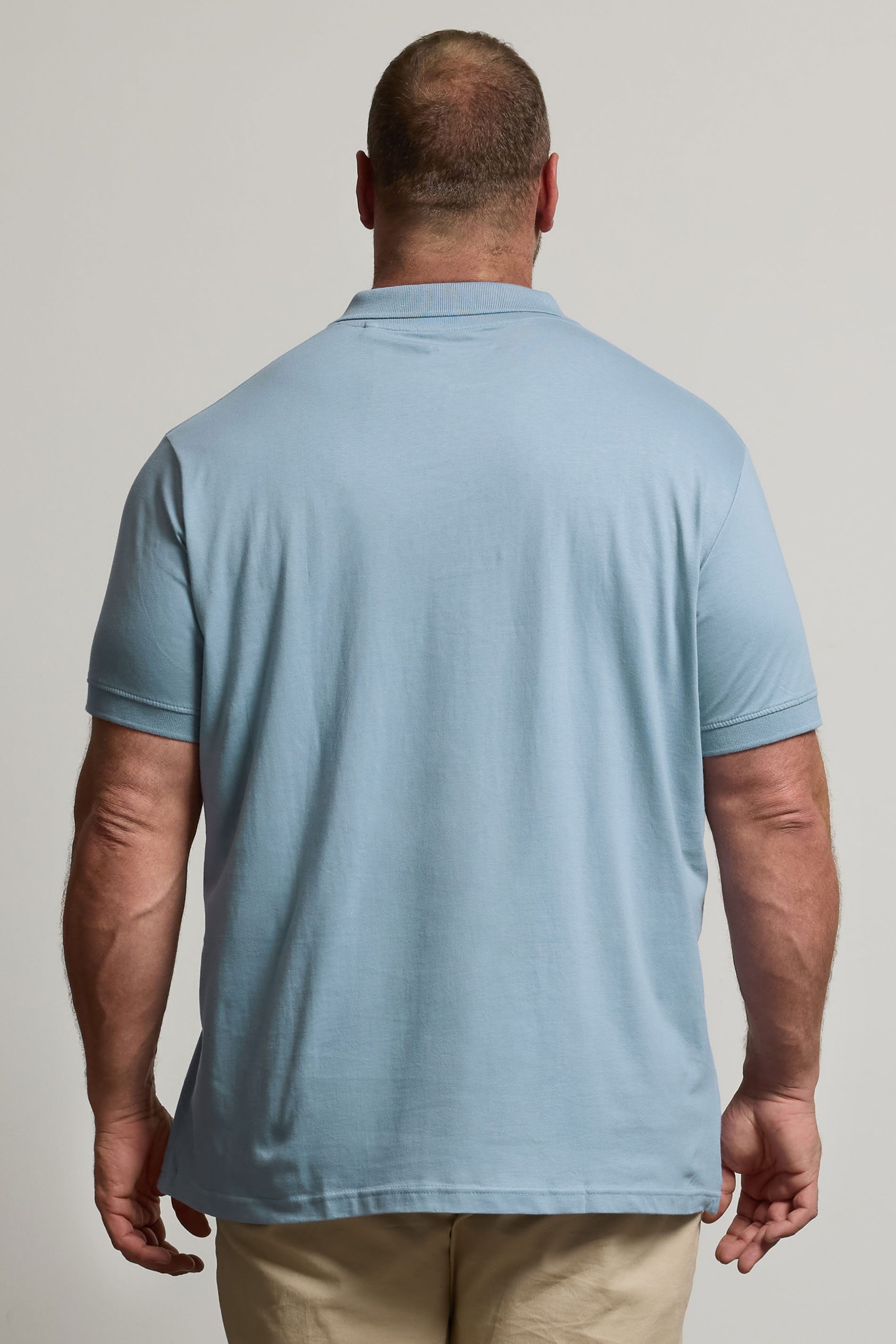 BadRhino Big & Tall Blue Jersey Polo Shirt | BadRhino 3