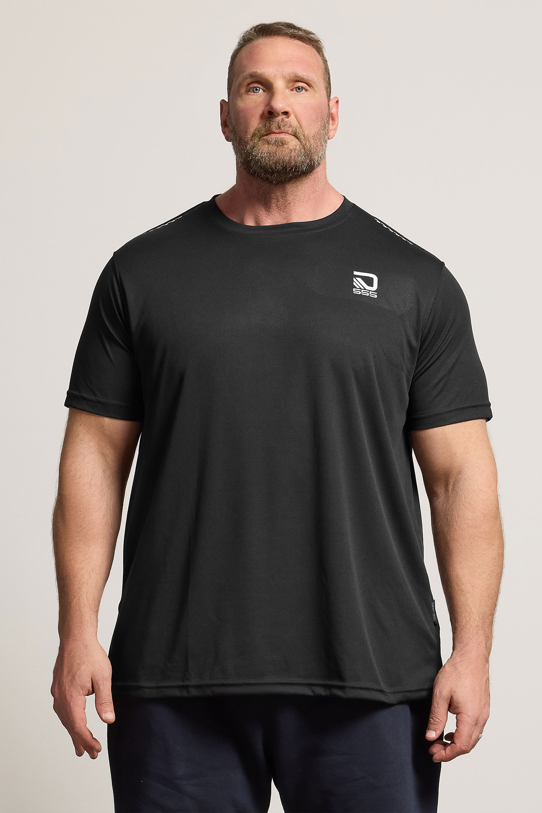 D555 Big & Tall Black Lightweight Active T-Shirt | BadRhino 3