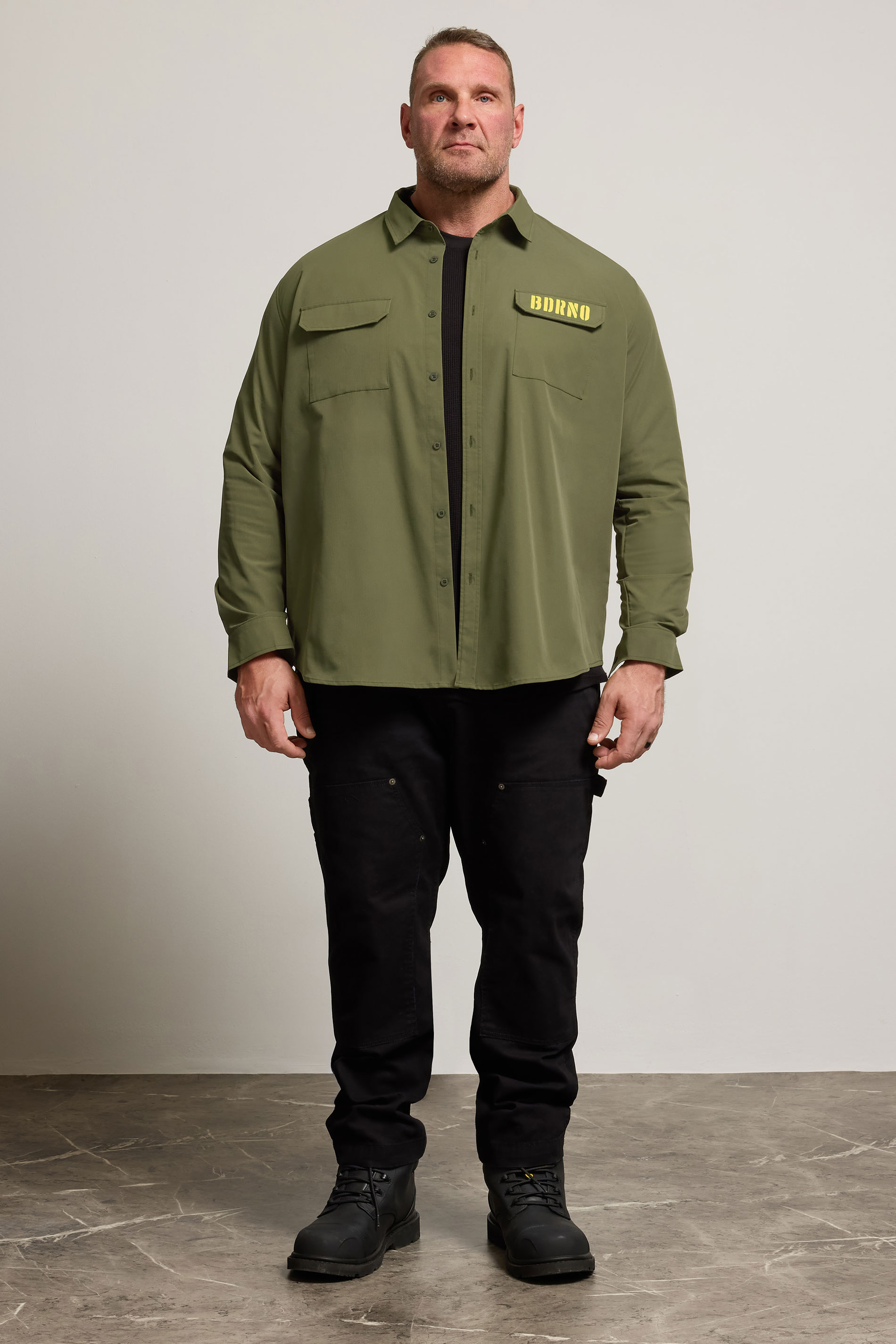 BadRhino Big & Tall Khaki Green Military Ripstop Shirt | BadRhino 4