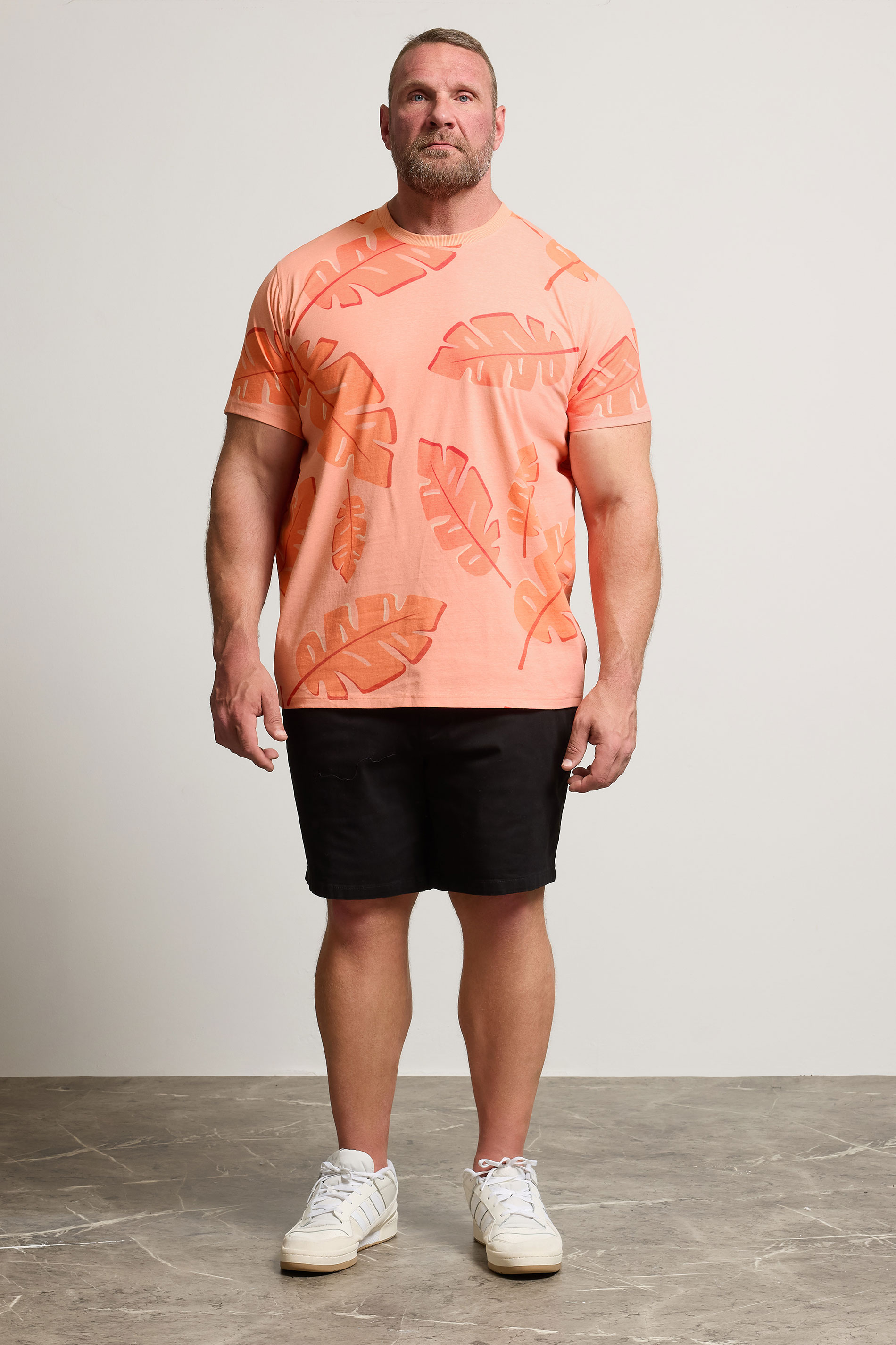 BadRhino Big & Tall Pink Palm Print Short Sleeve T-Shirt | BadRhino 4