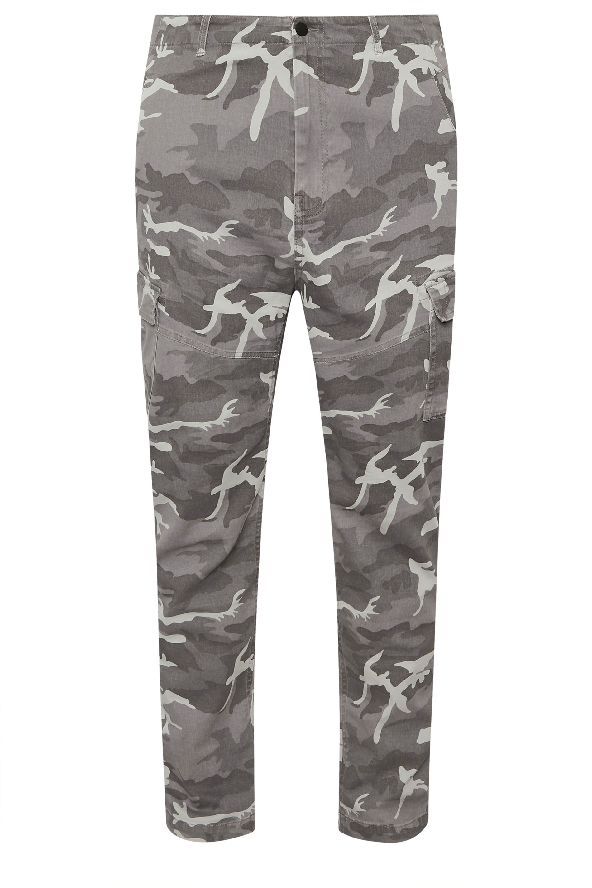 BadRhino Big & Tall Grey Camo Print Cargo Trousers | BadRhino 7
