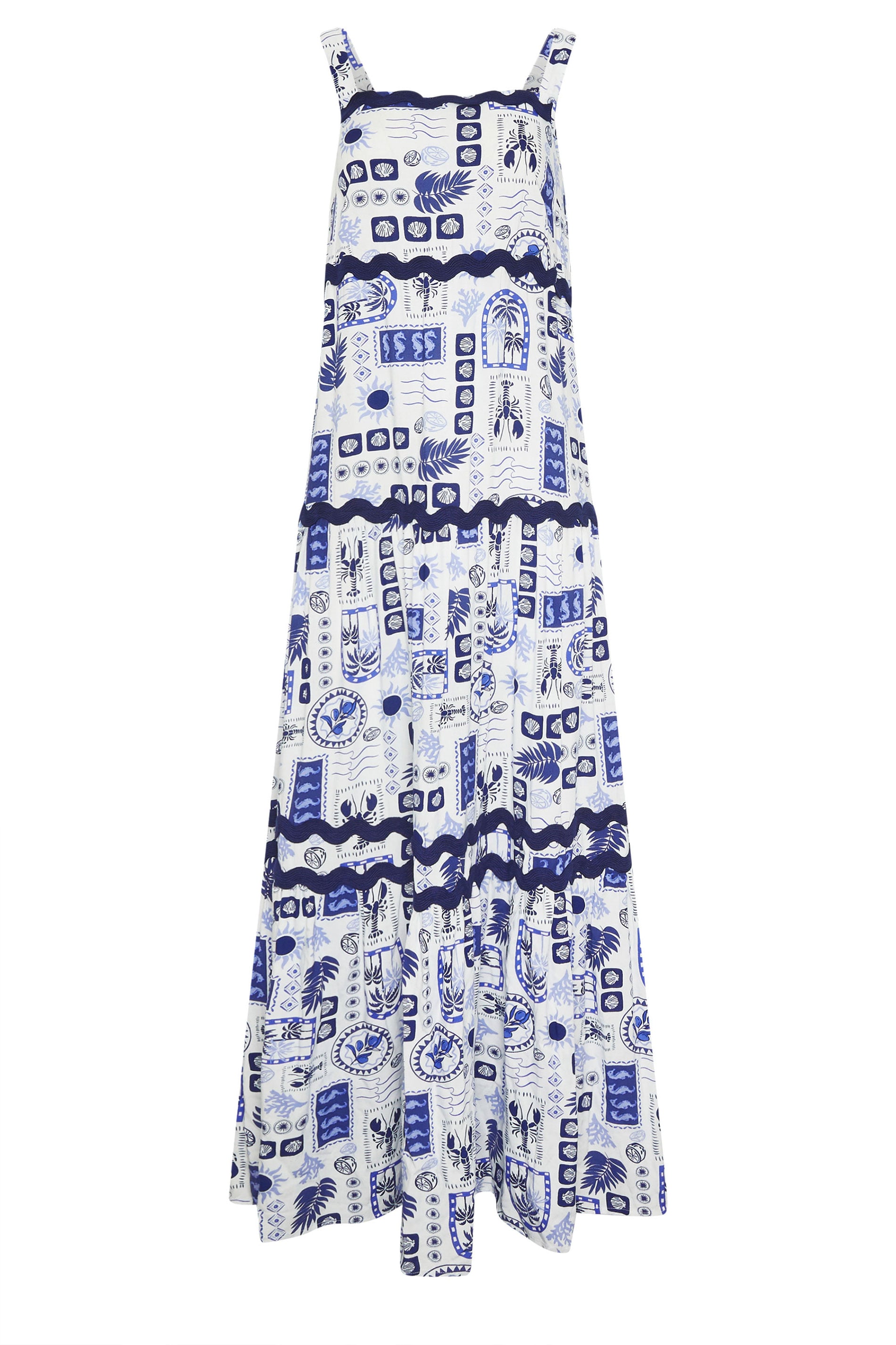 LTS Tall Women's Blue Postcard Print Maxi Dress | Long Tall Sally 6