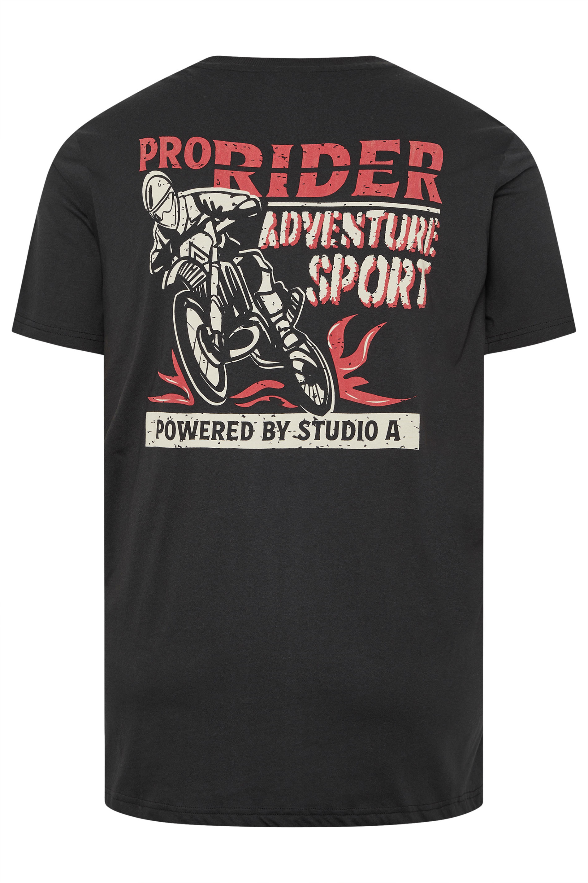 STUDIO A Big & Tall Grey Pro Rider Graphic T-Shirt | BadRhino 5
