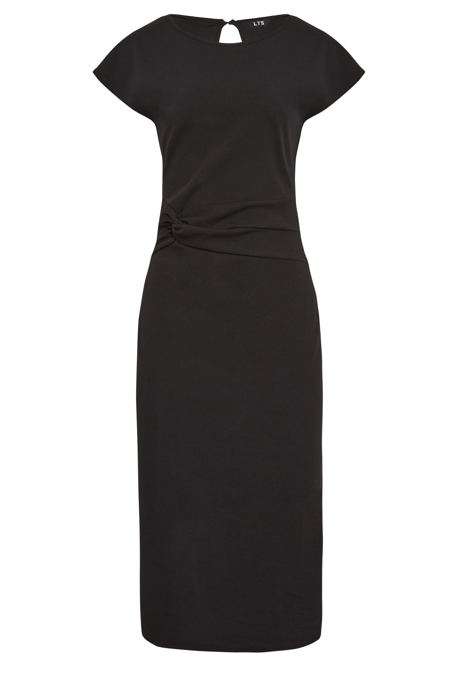 LTS Tall Black Twist Midi Dress | Long Tall Sally  7