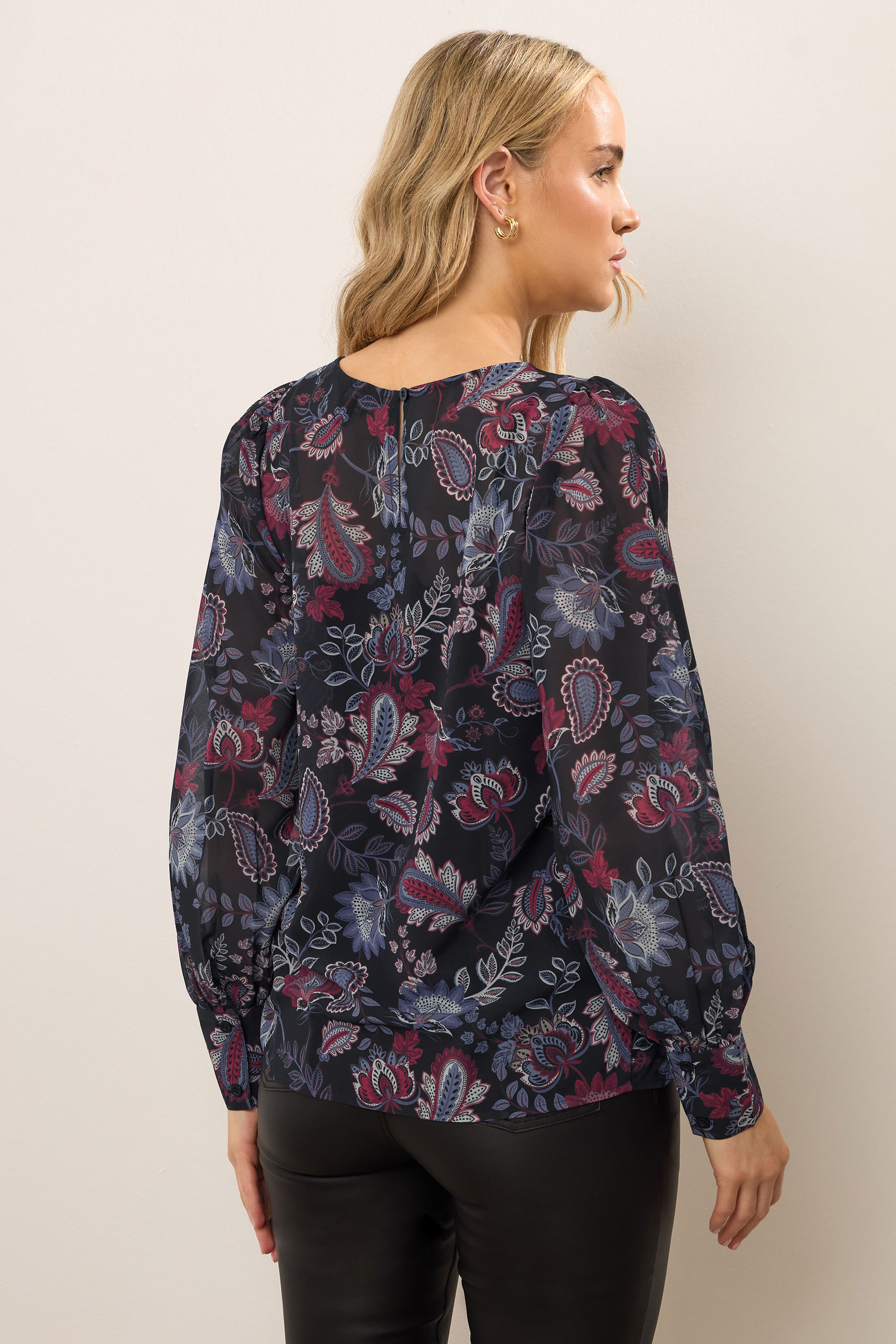 LTS Tall Purple Paisley Sheer Blouse | Long Tall Sally 3