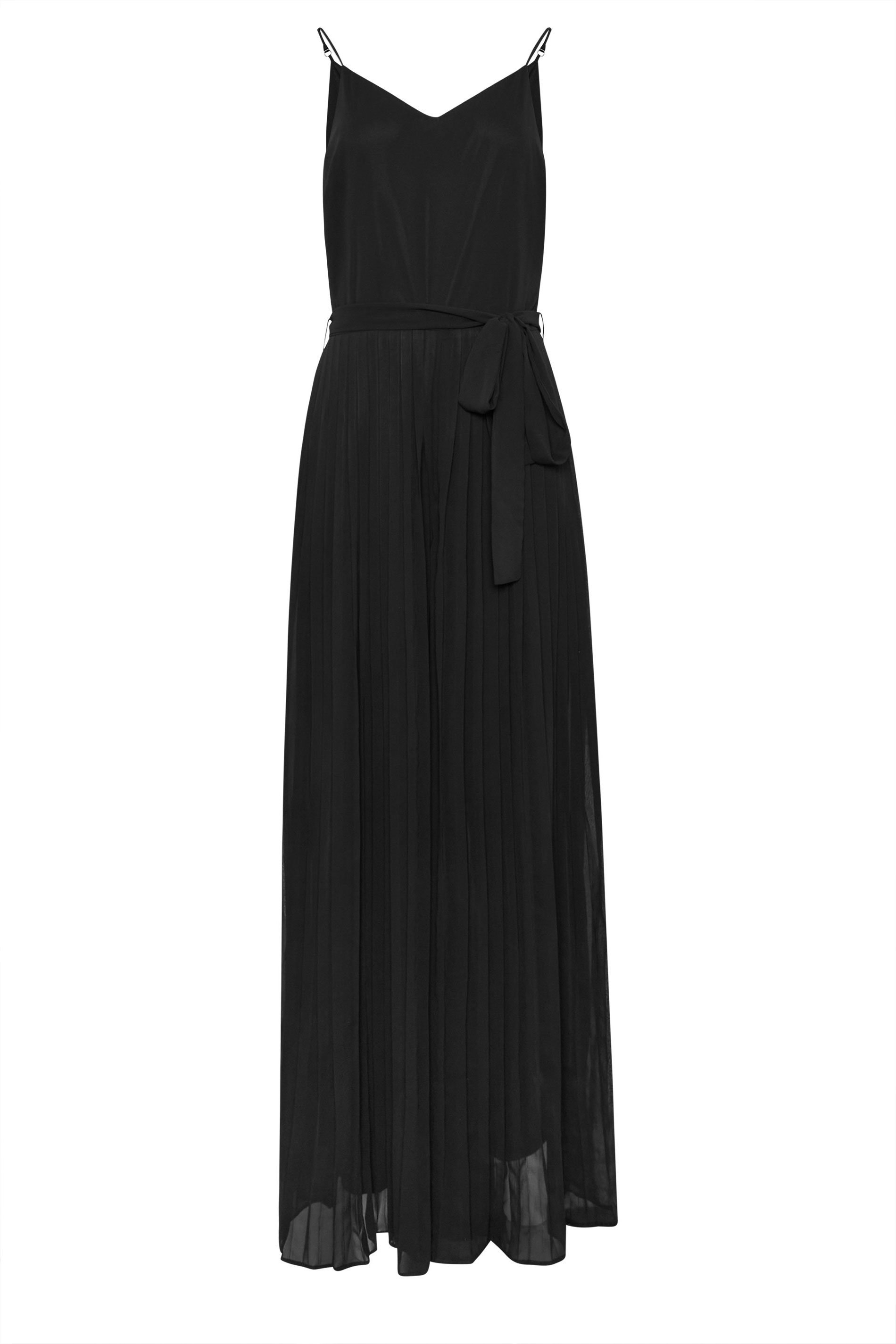 LTS Tall Black Chiffon Pleated Wide Leg Jumpsuit | Long Tall Sally 5