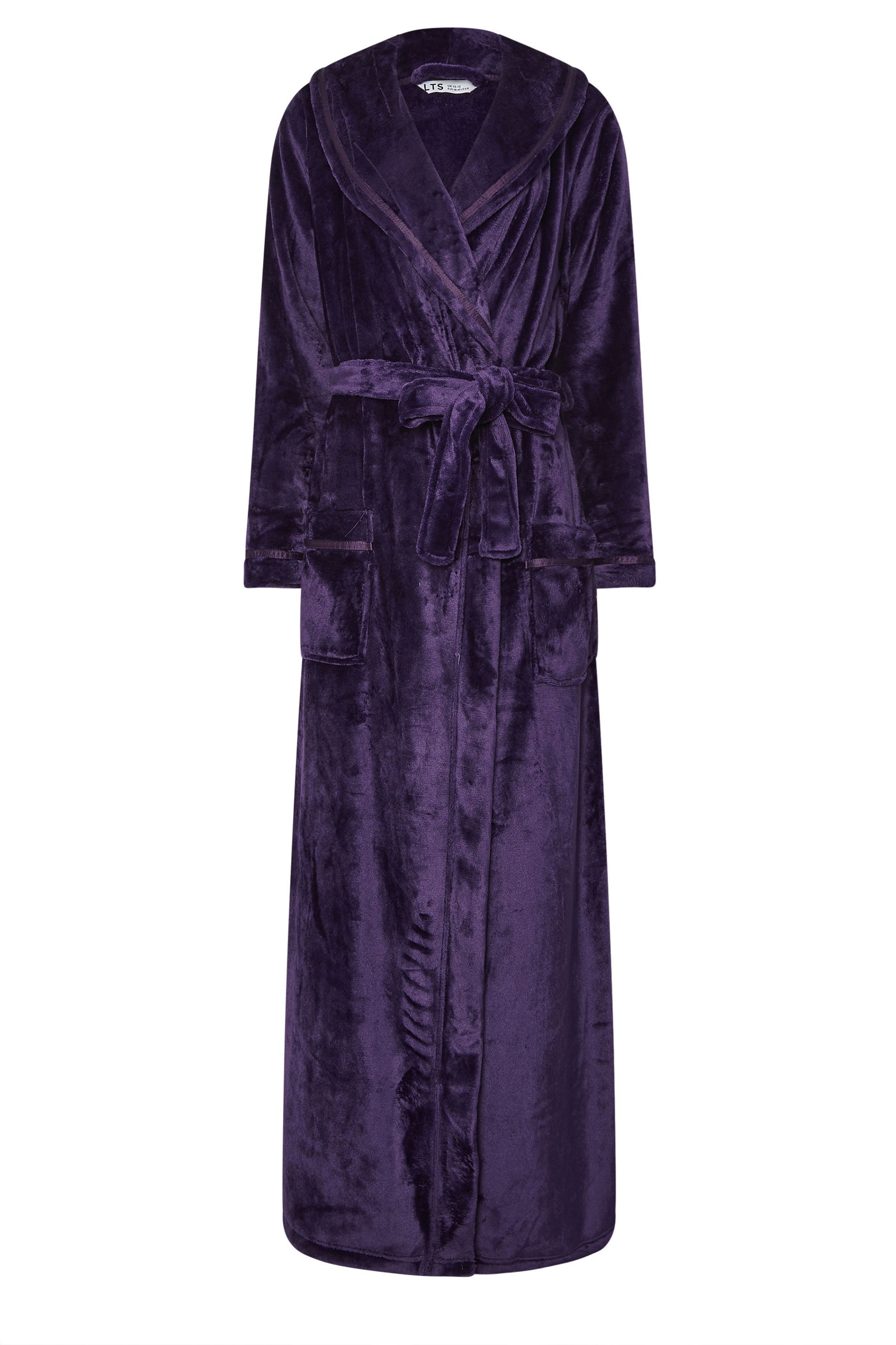 LTS Tall Purple Shawl Collar Maxi Dressing Gown | Long Tall Sally 5