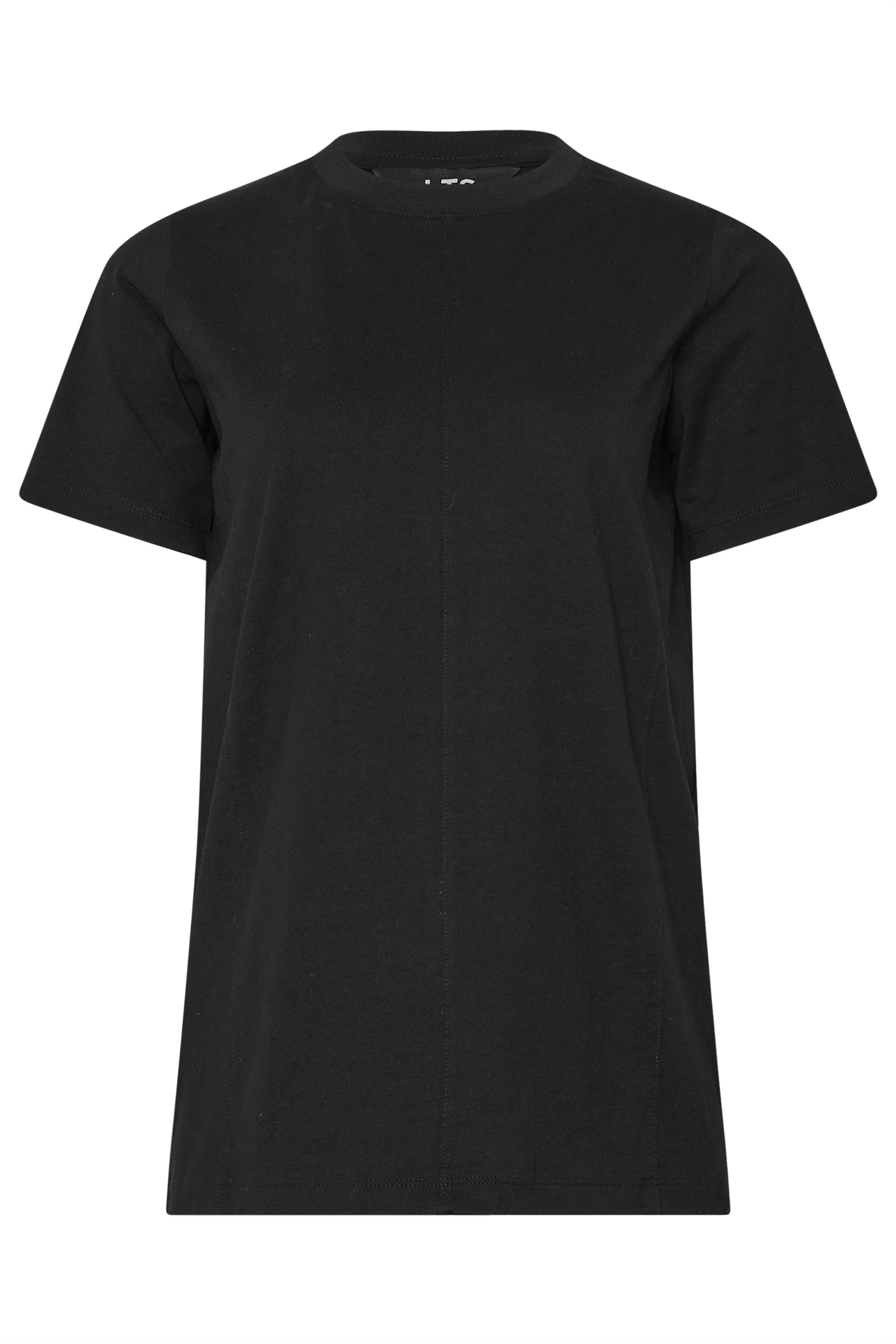 LTS Tall Black Stitch Seam Panel T-Shirt | Long Tall Sally 5