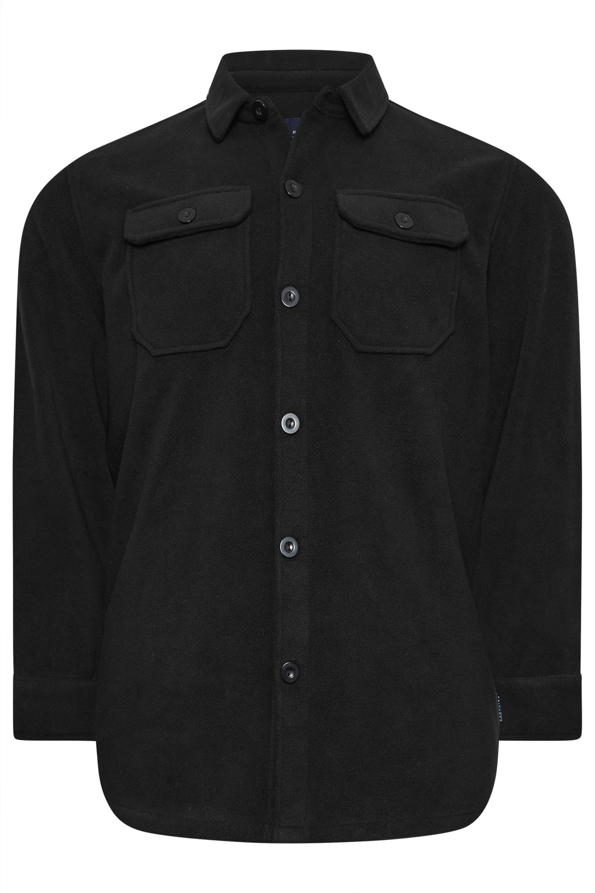 BadRhino Big & Tall Black Fleece Button Down Shacket | BadRhino 3
