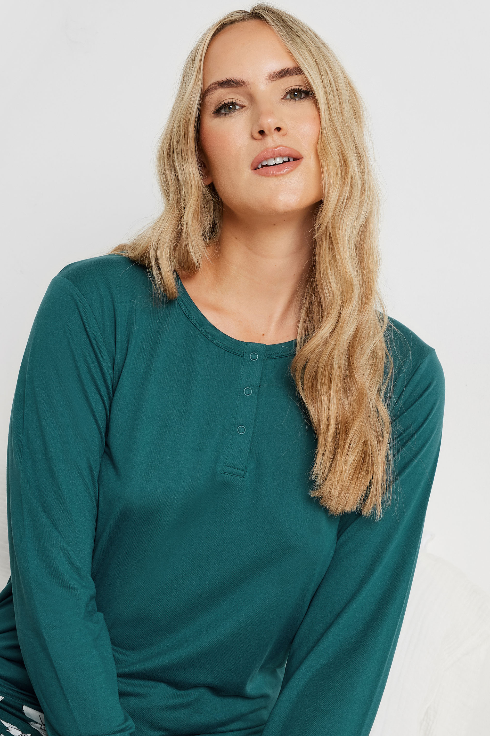 LTS Tall Green Soft Touch Floral Pyjama Set | Long Tall Sally 4