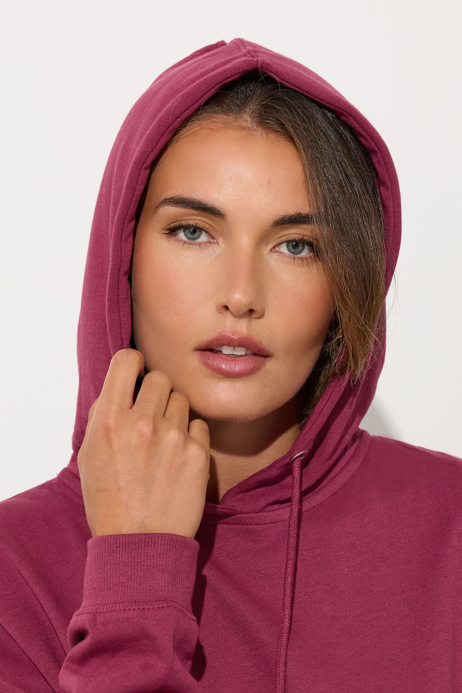 LTS Tall Dark Pink Drawstring Hoodie | Long Tall Sally 4