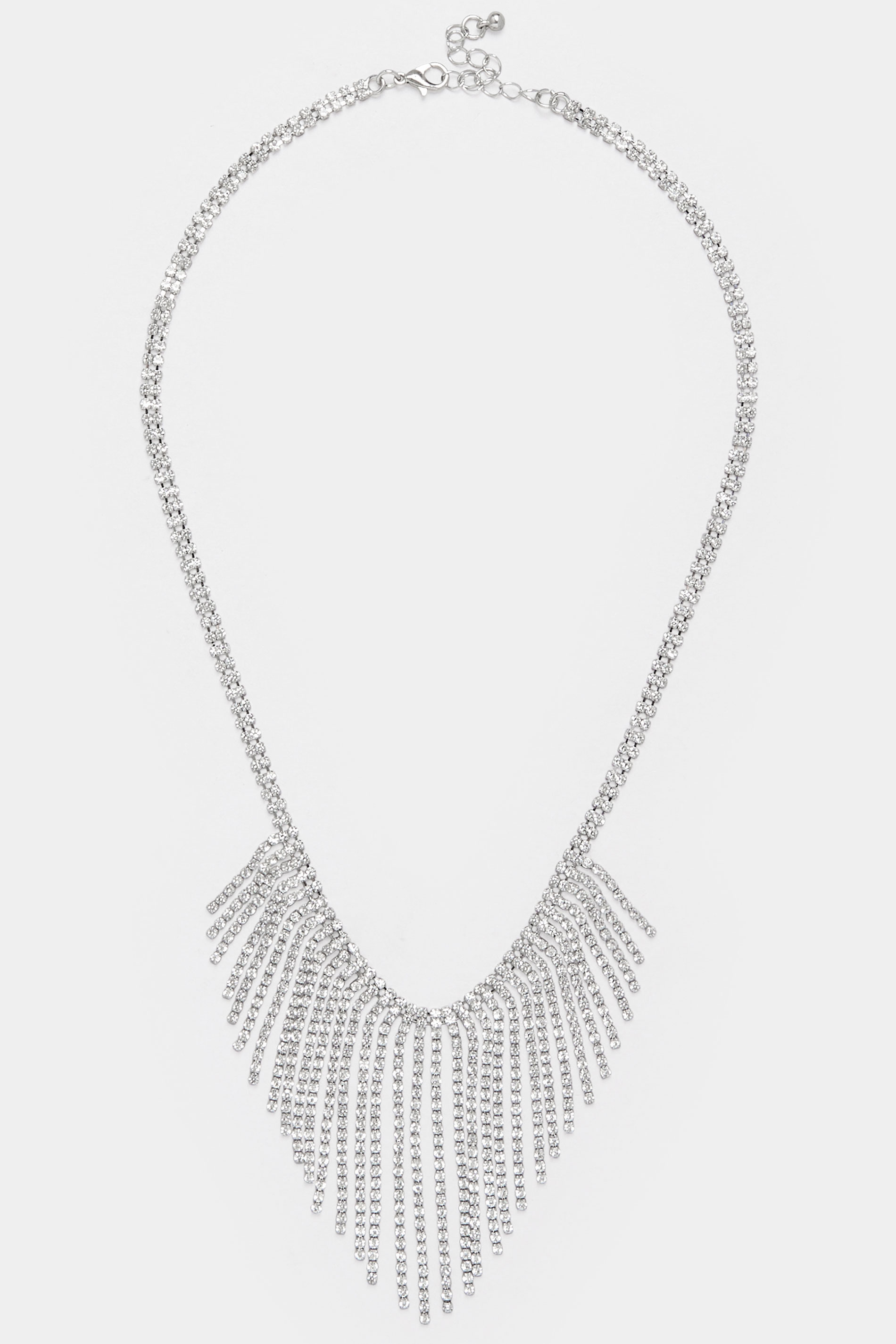 Silver Tone Diamante Statement Choker Necklace | Yours Clothing 2