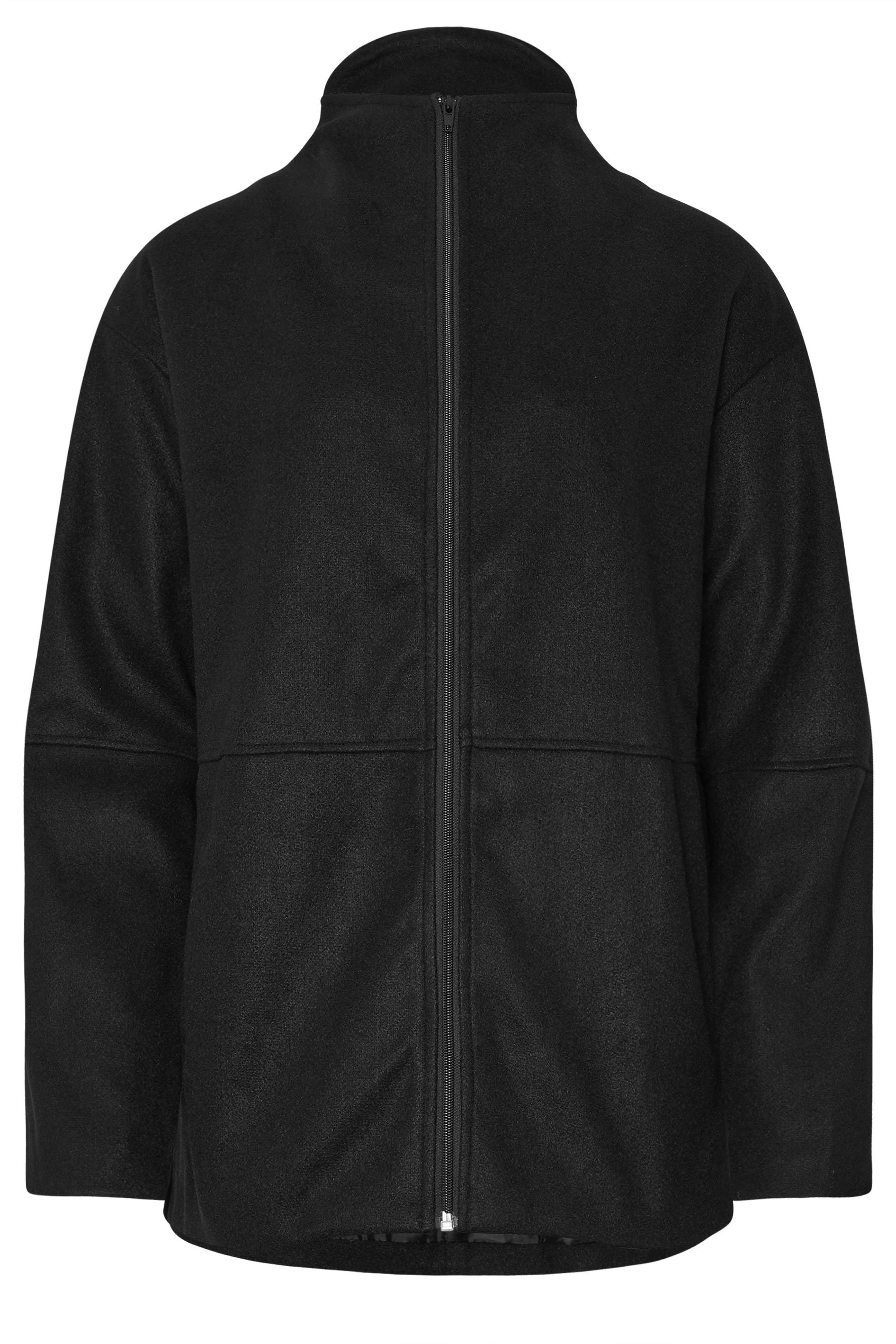 LTS Tall Black Funnel Neck Cosy Jacket | Long Tall Sally 5