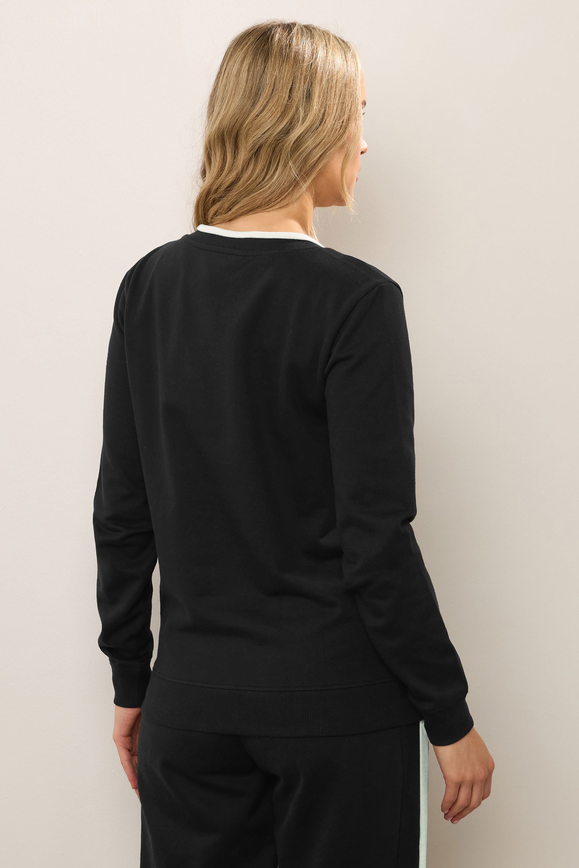 LTS Tall Black Contrast Ribbed Trim Sweatshirt | Long Tall Sally 4
