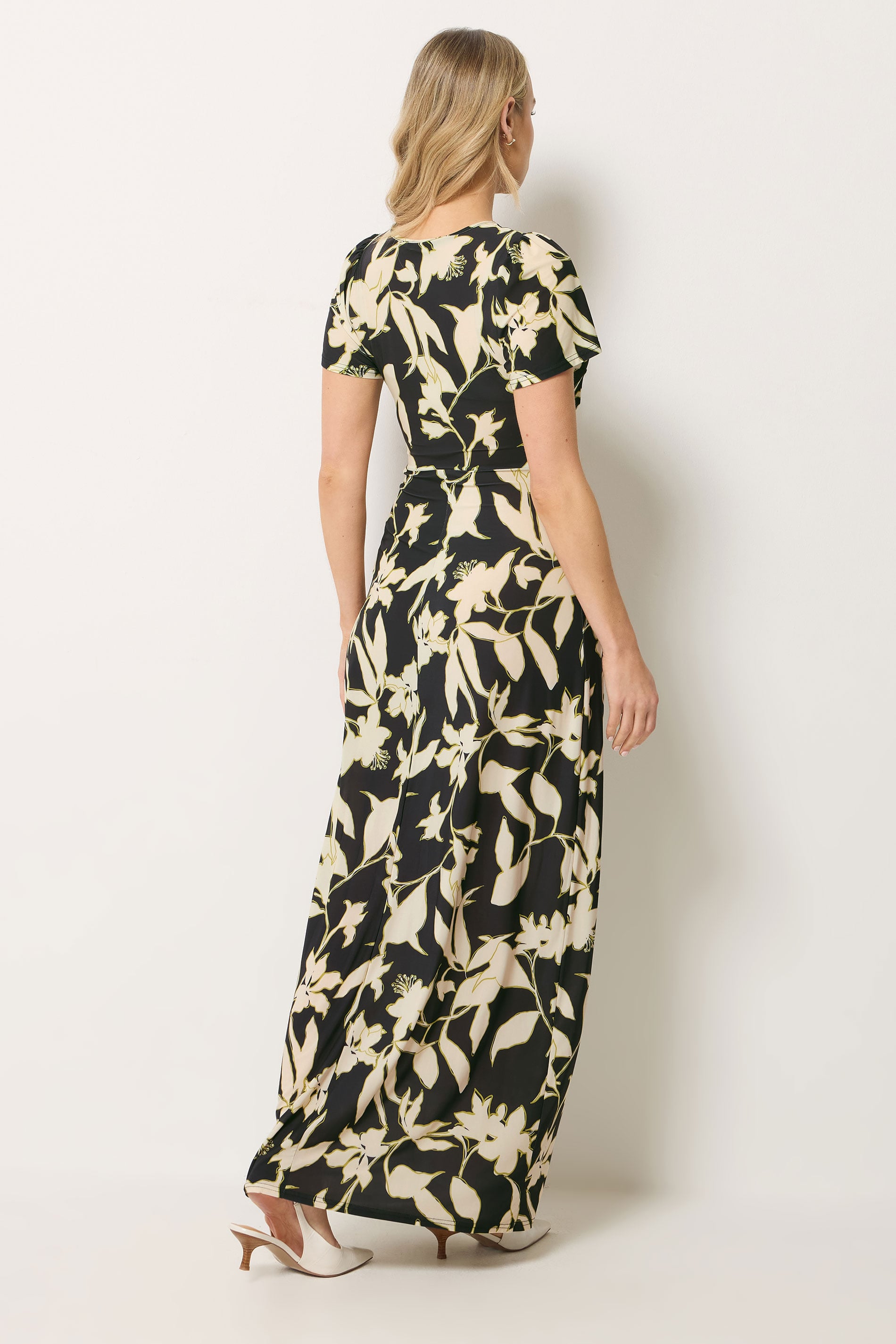LTS Tall Black Floral Twist Front Maxi Dress | LongTallSally 2