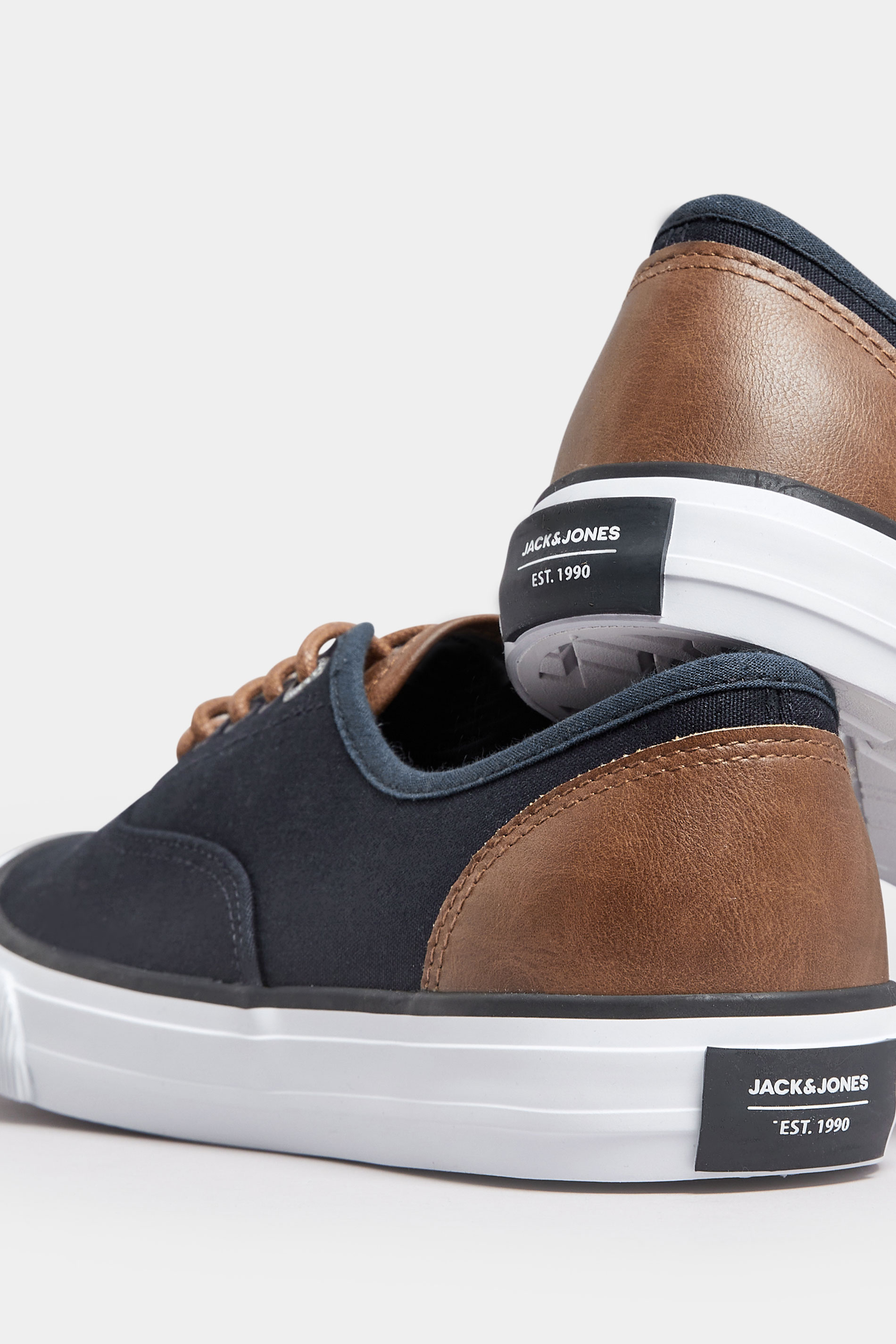 JACK & JONES Navy Blue Curtis Canvas Trainers | BadRhino 3