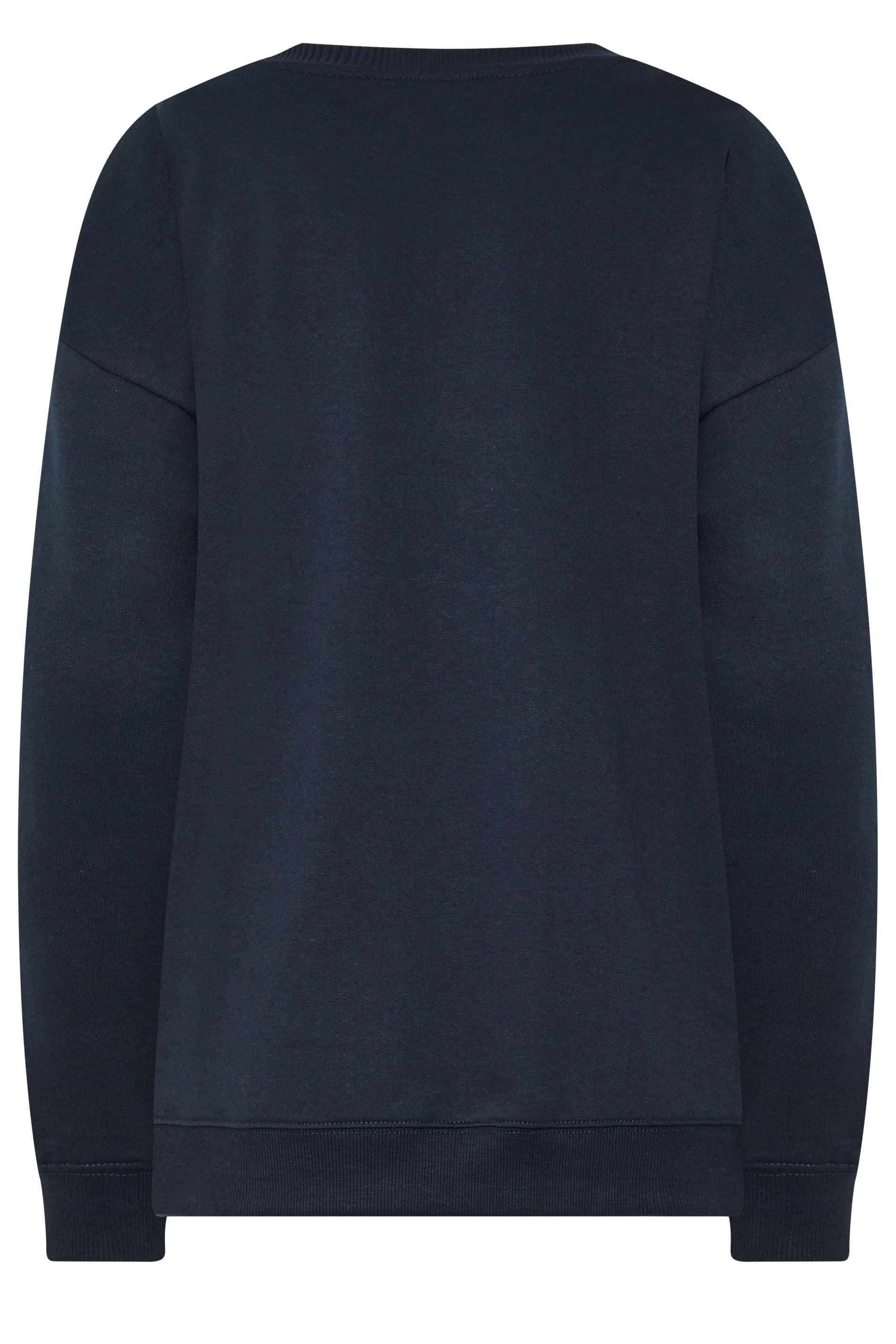 LTS Tall Women's Navy Blue 'Country Club' Embroidered Slogan Sweatshirt | Long Tall Sally 6