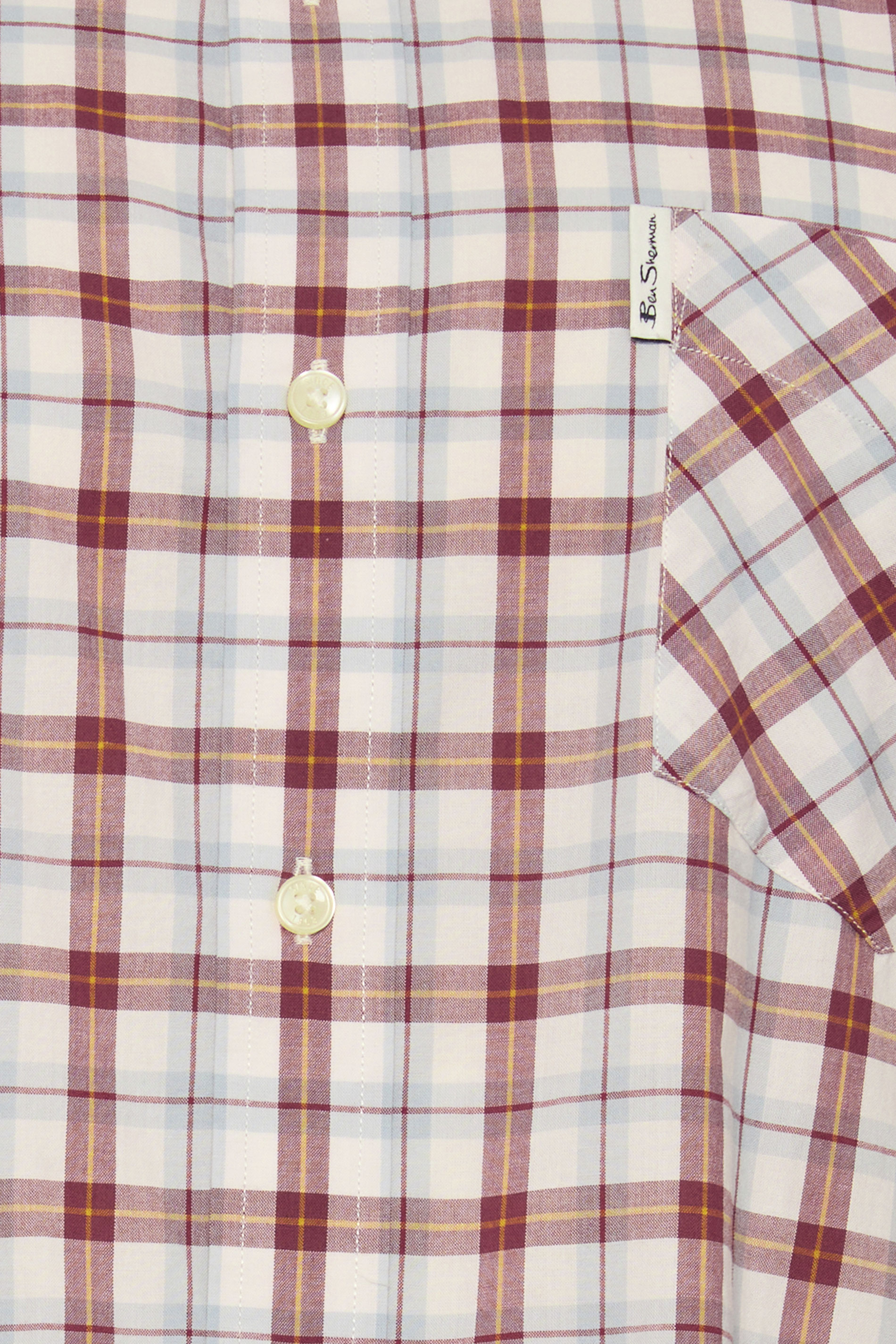 BEN SHERMAN Big & Tall Maroon Red Check Print Shirt | BadRhino 5