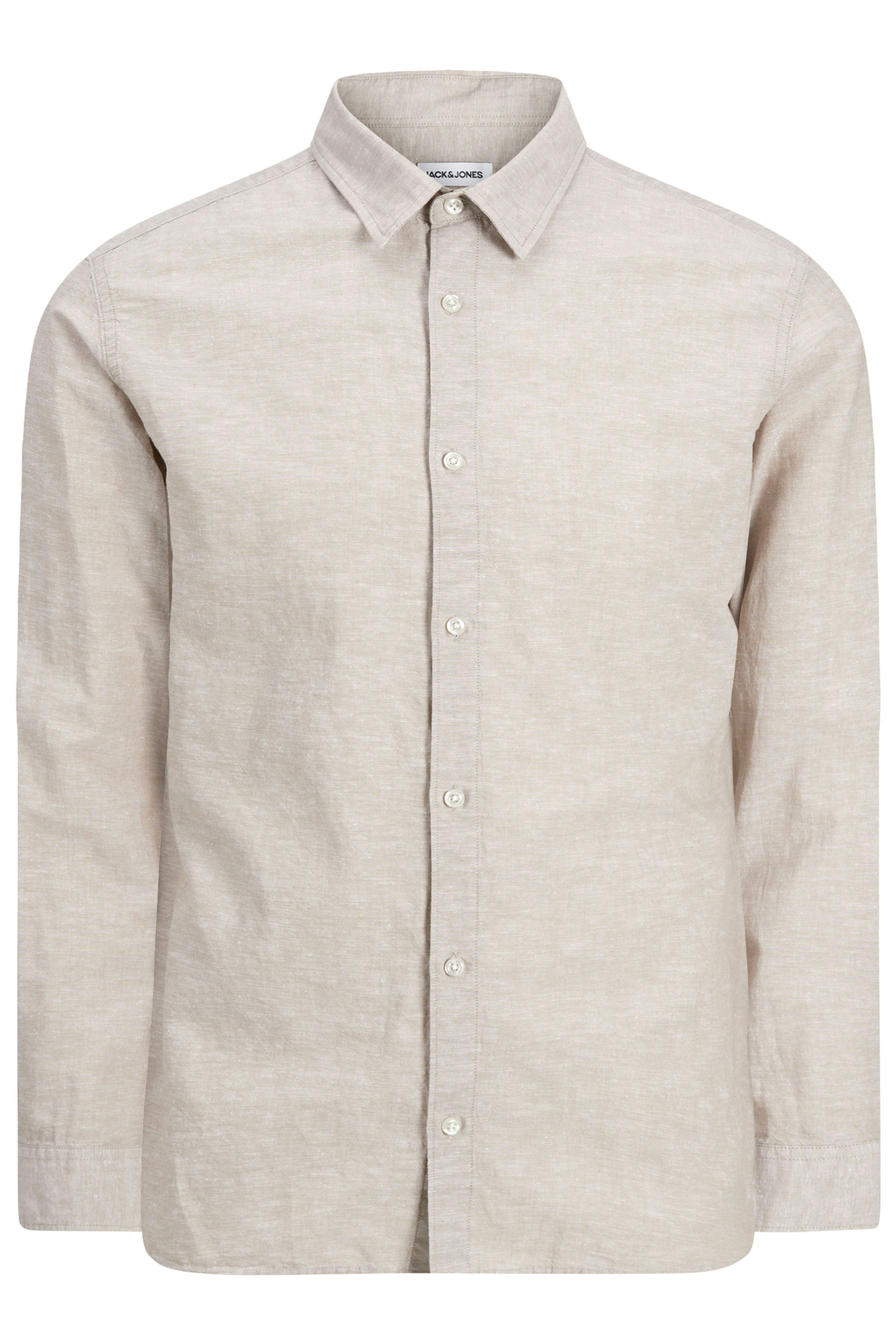 JACK & JONES Big & Tall Crockery Brown Long Sleeve Shirt | BadRhino 2