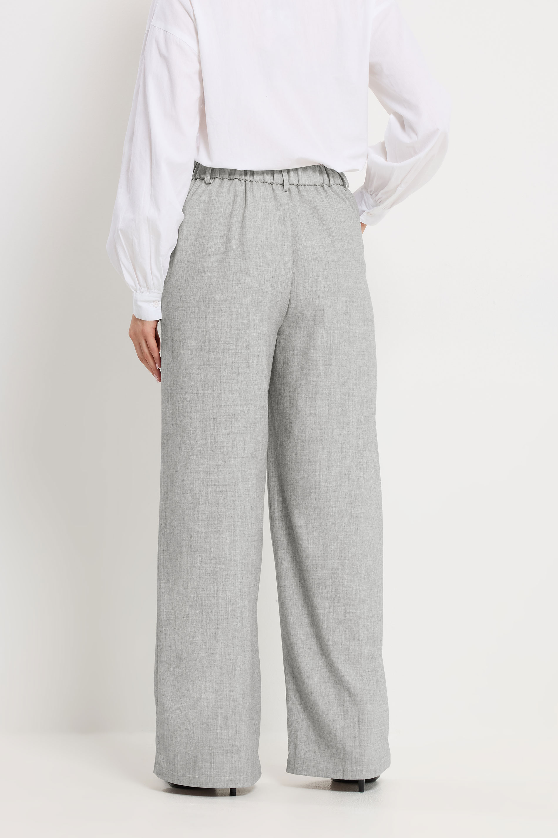 LTS Tall Women's Light Grey Tailored Wide Leg Trousers | Long Tall Sally 4