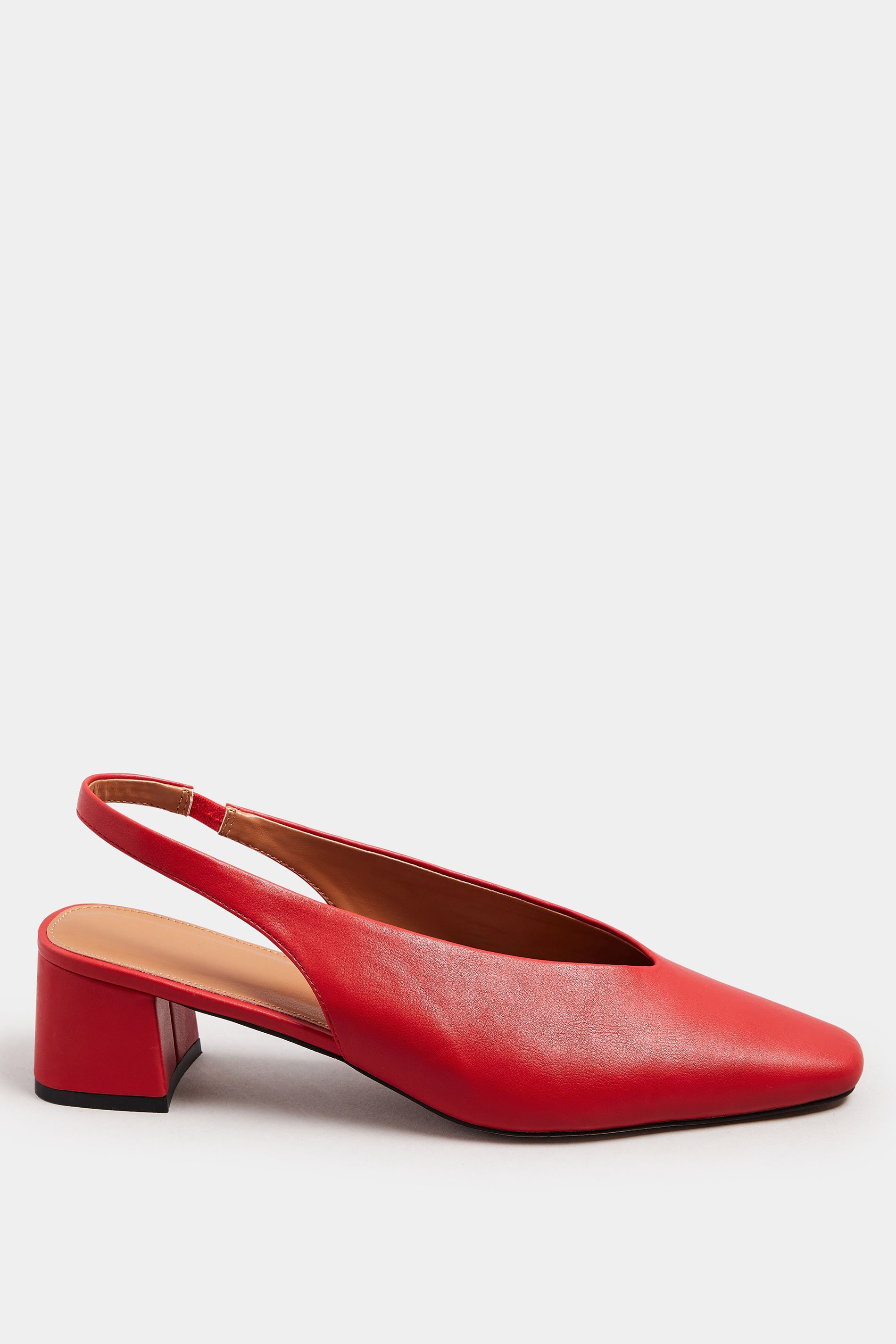 LTS Red Square Slingback Block Heel In Standard Fit | Long Tall Sally 3
