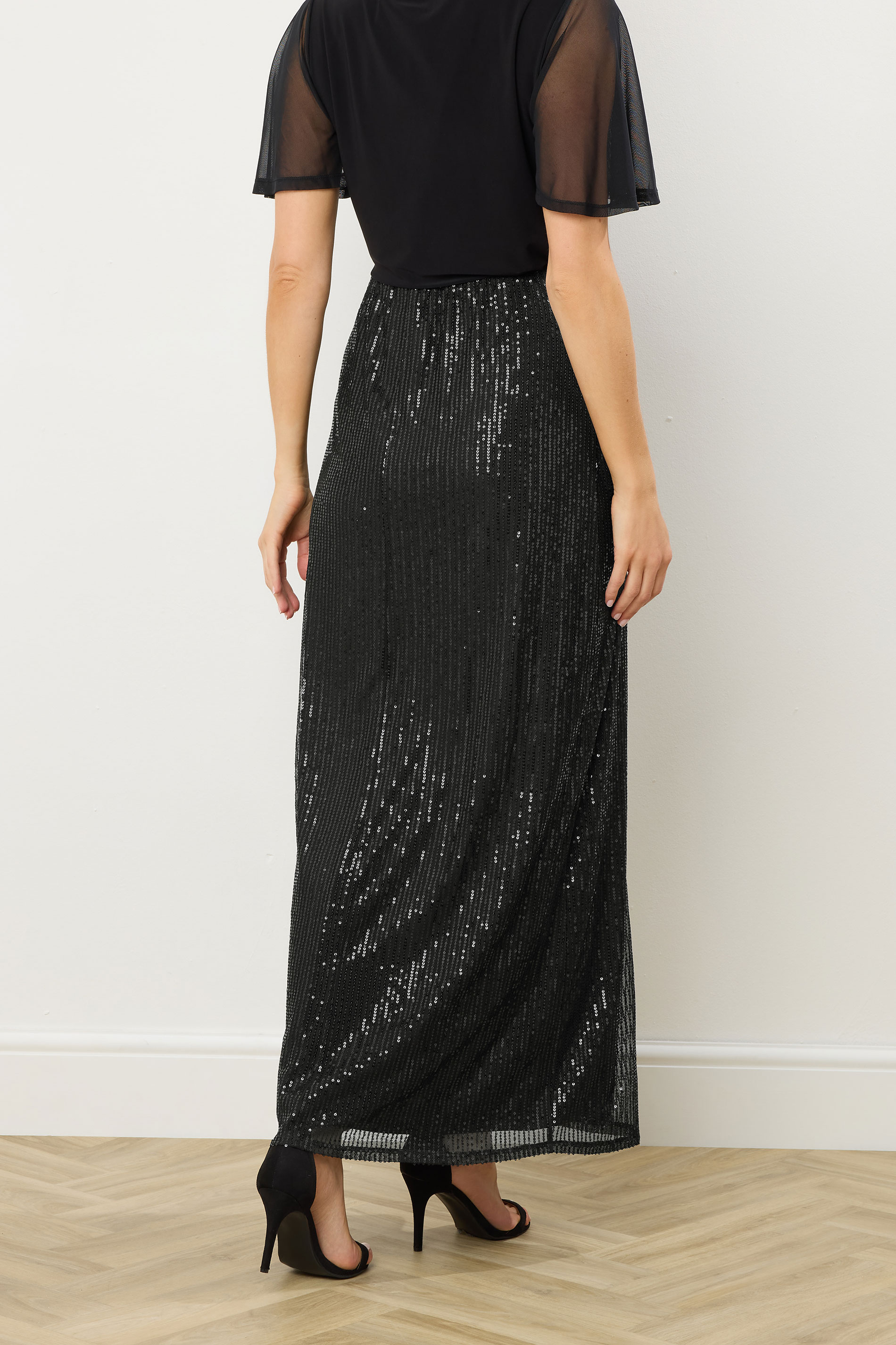 LTS Tall Black Sequin Maxi Skirt | Long Tall Sally 3