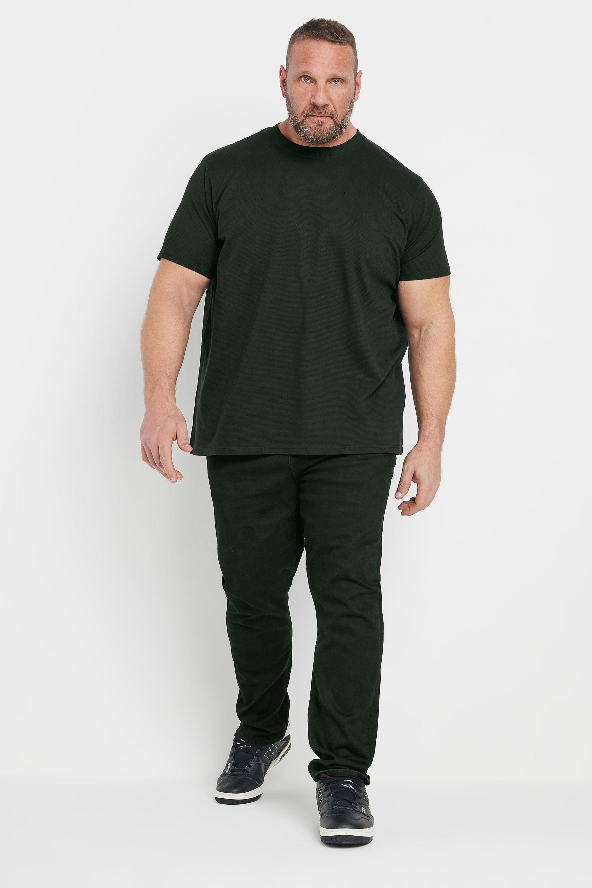 BadRhino Big & Tall Black Textured Short Sleeve T-Shirt | BadRhino 3