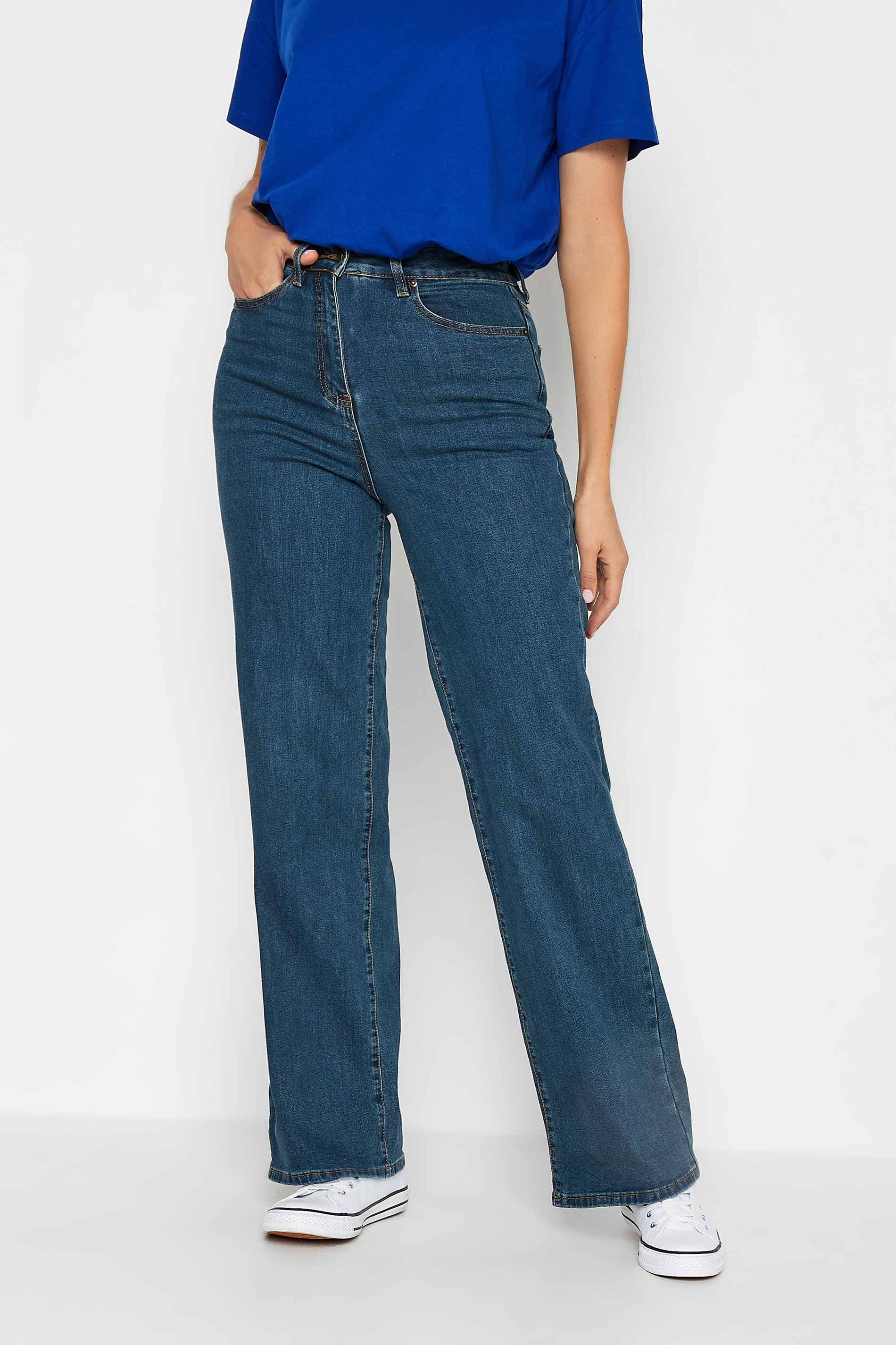 LTS Tall Indigo Blue BEA Wide Leg Jeans | Long Tall Sally 3
