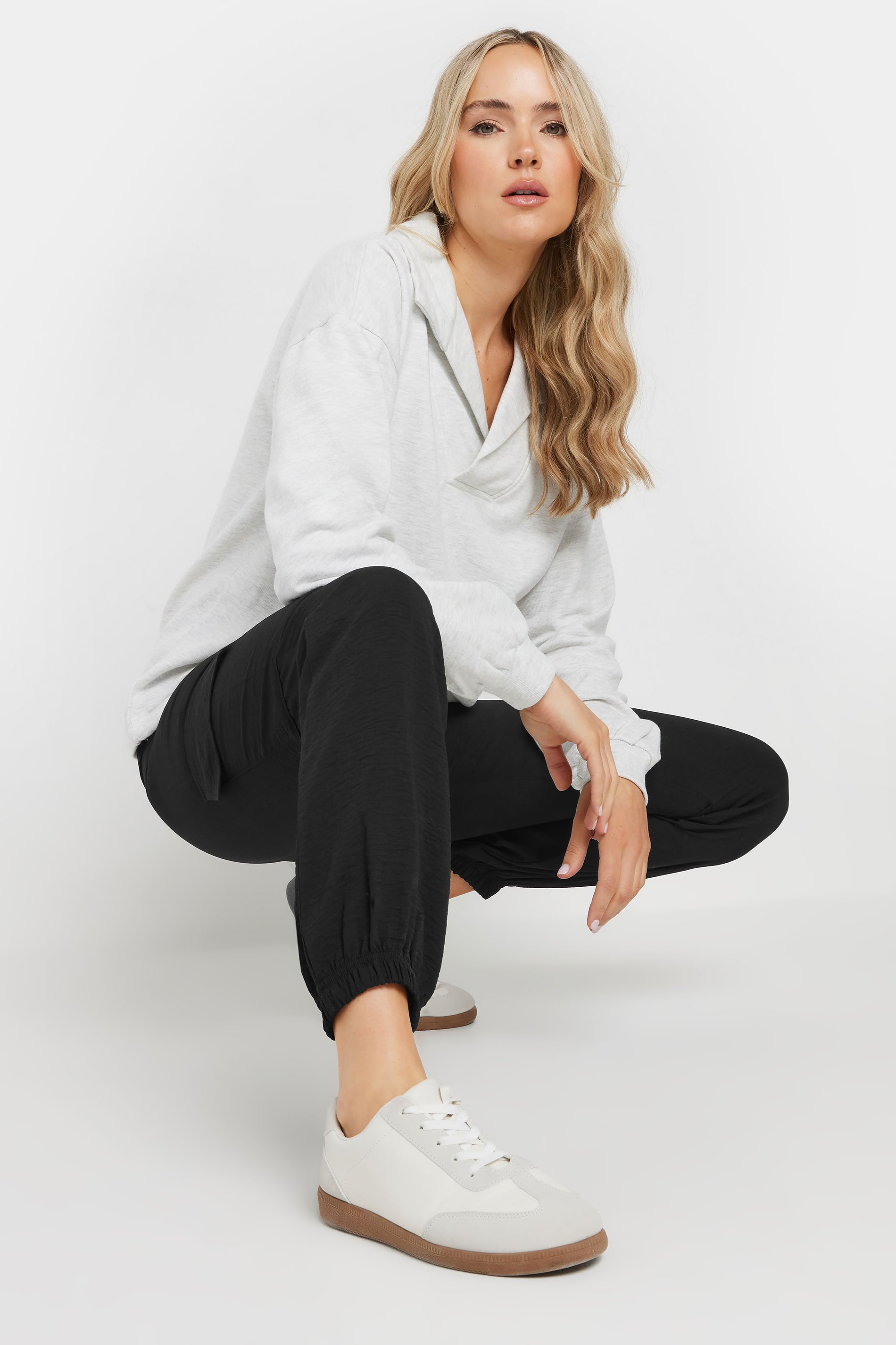 LTS Tall Women's Black Crepe Cuffed Cargo Trousers | Long Tall Sally 4