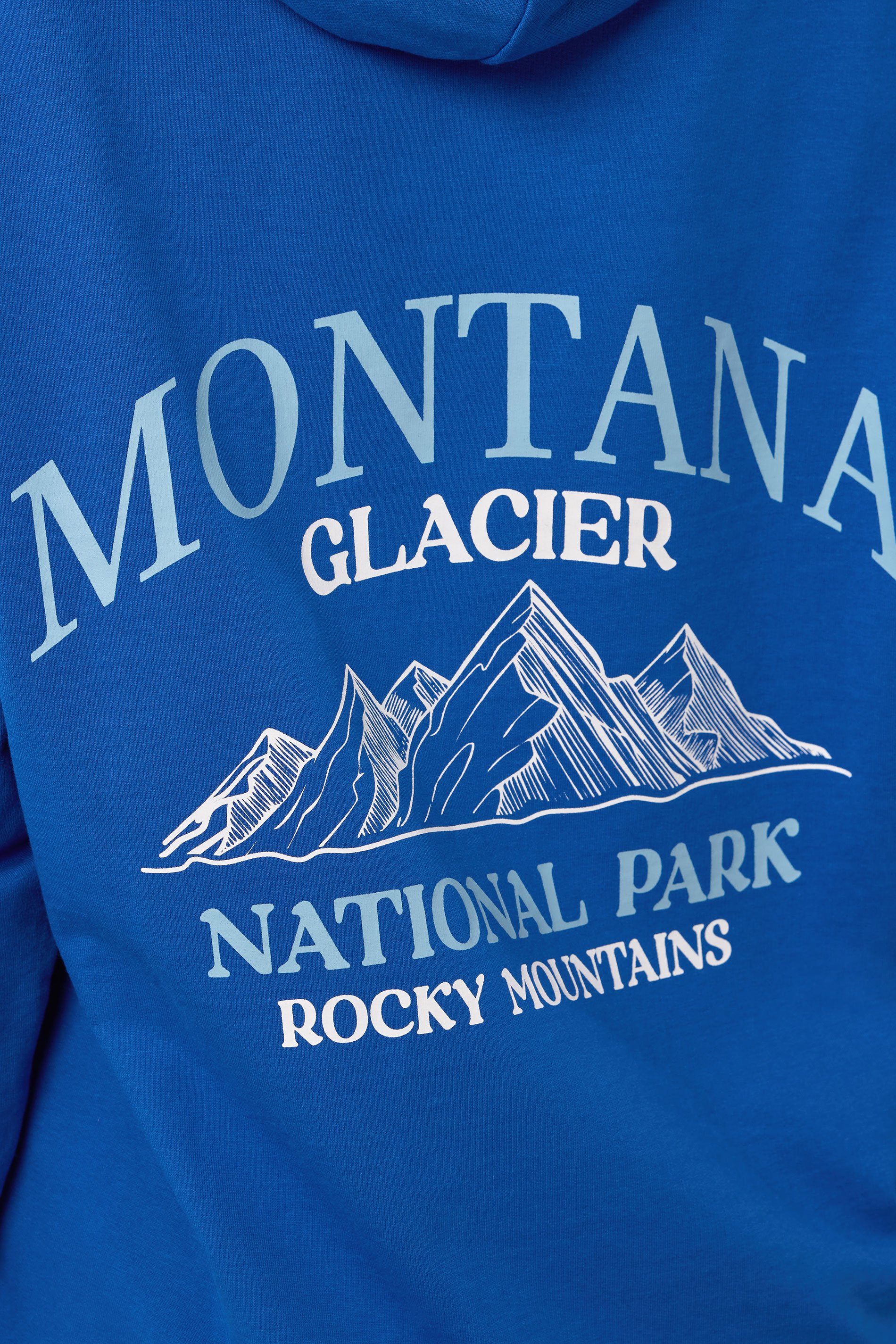 LTS Tall Blue 'Montana Glacier' Slogan Hoodie | Long Tall Sally 6