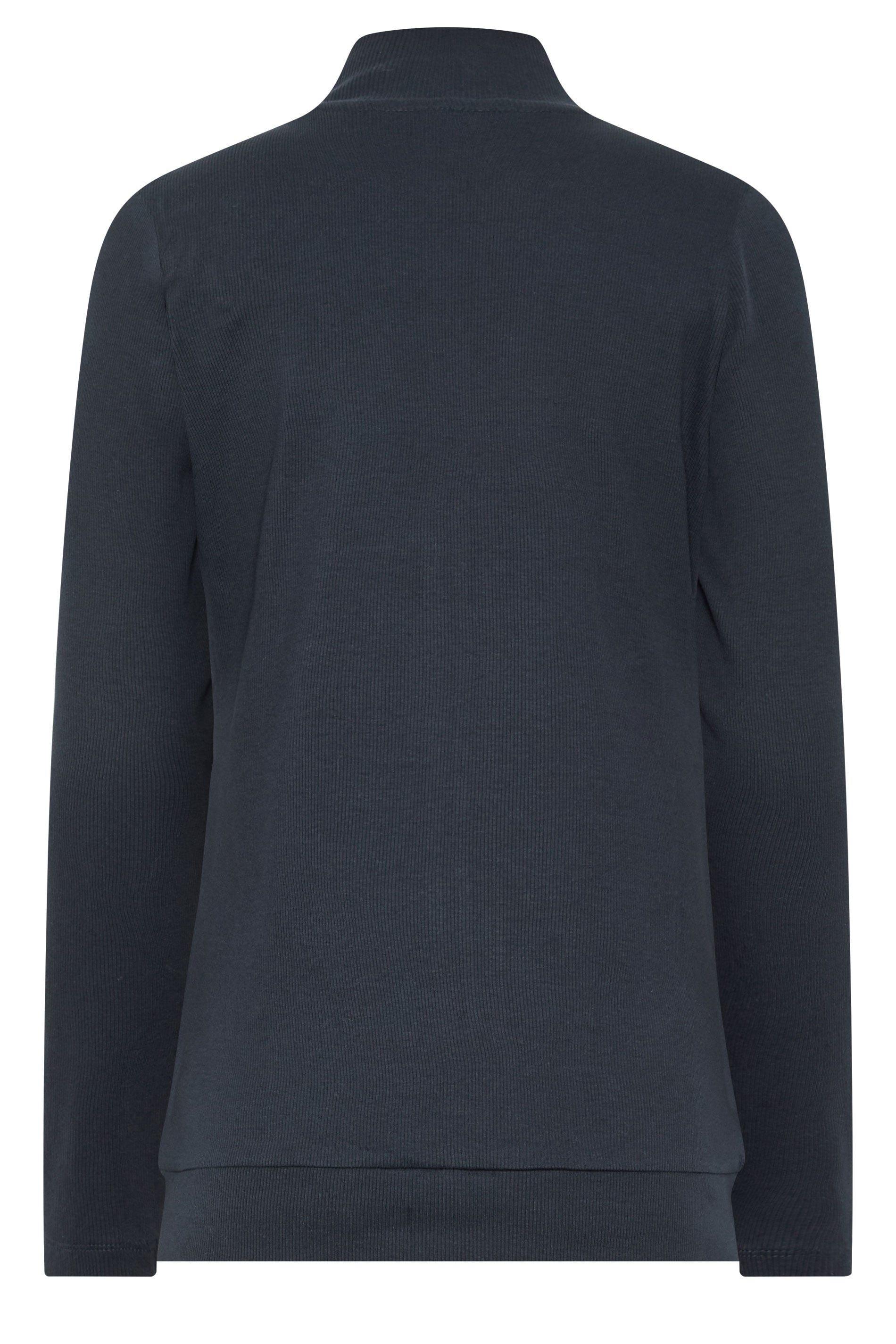 LTS Tall Women's Navy Blue Ribbed Zip Through Top | Long Tall Sally 2