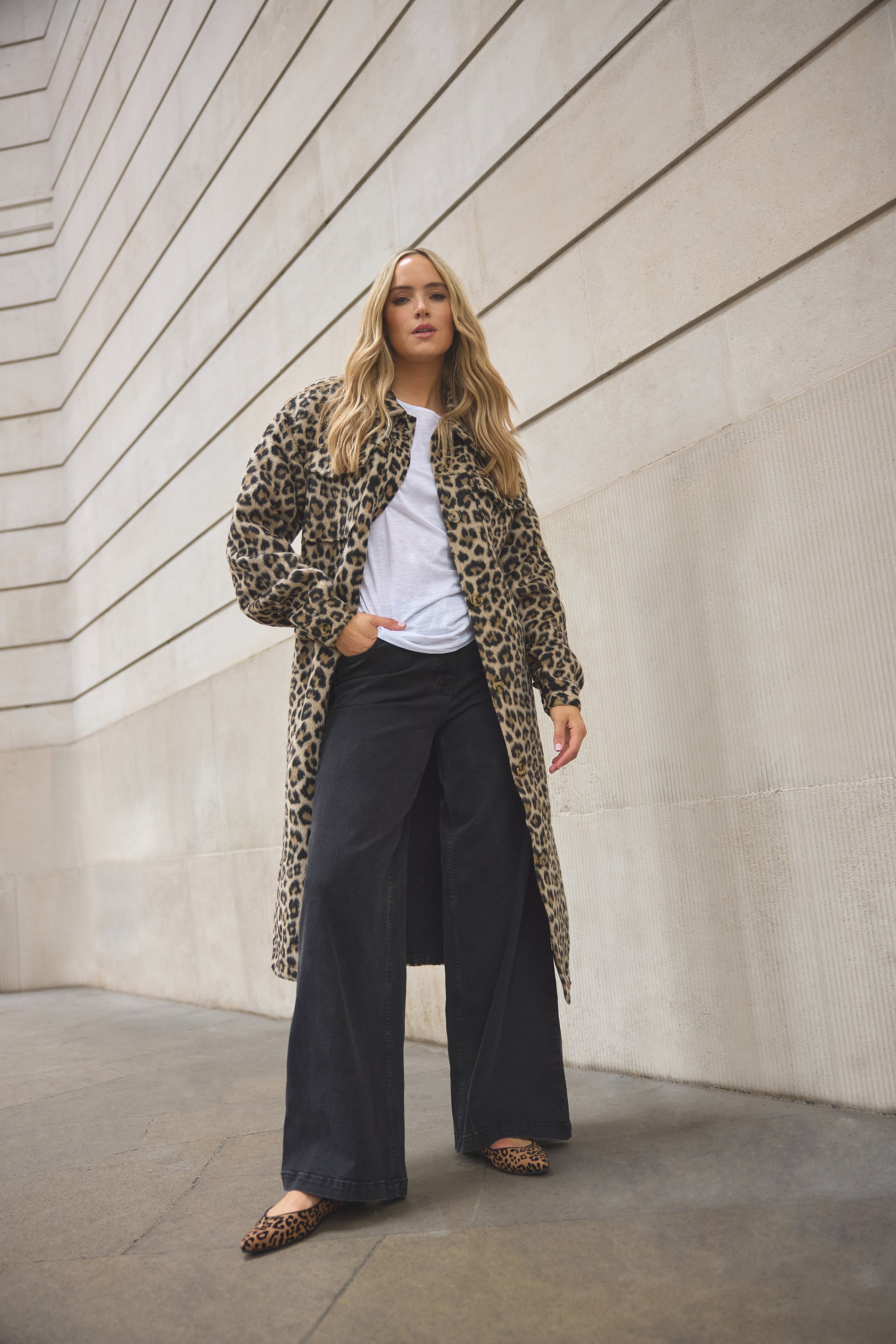 LTS Tall Beige Brown Leopard Print Longline Shacket | Long Tall Sally 2