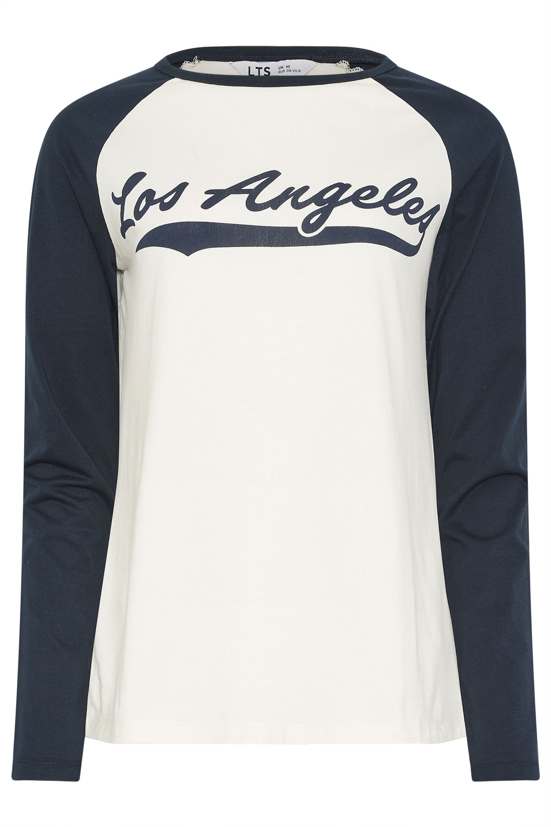 LTS Tall Women's Navy Blue & Cream 'Los Angeles' Slogan T-Shirt | Long Tall Sally 1