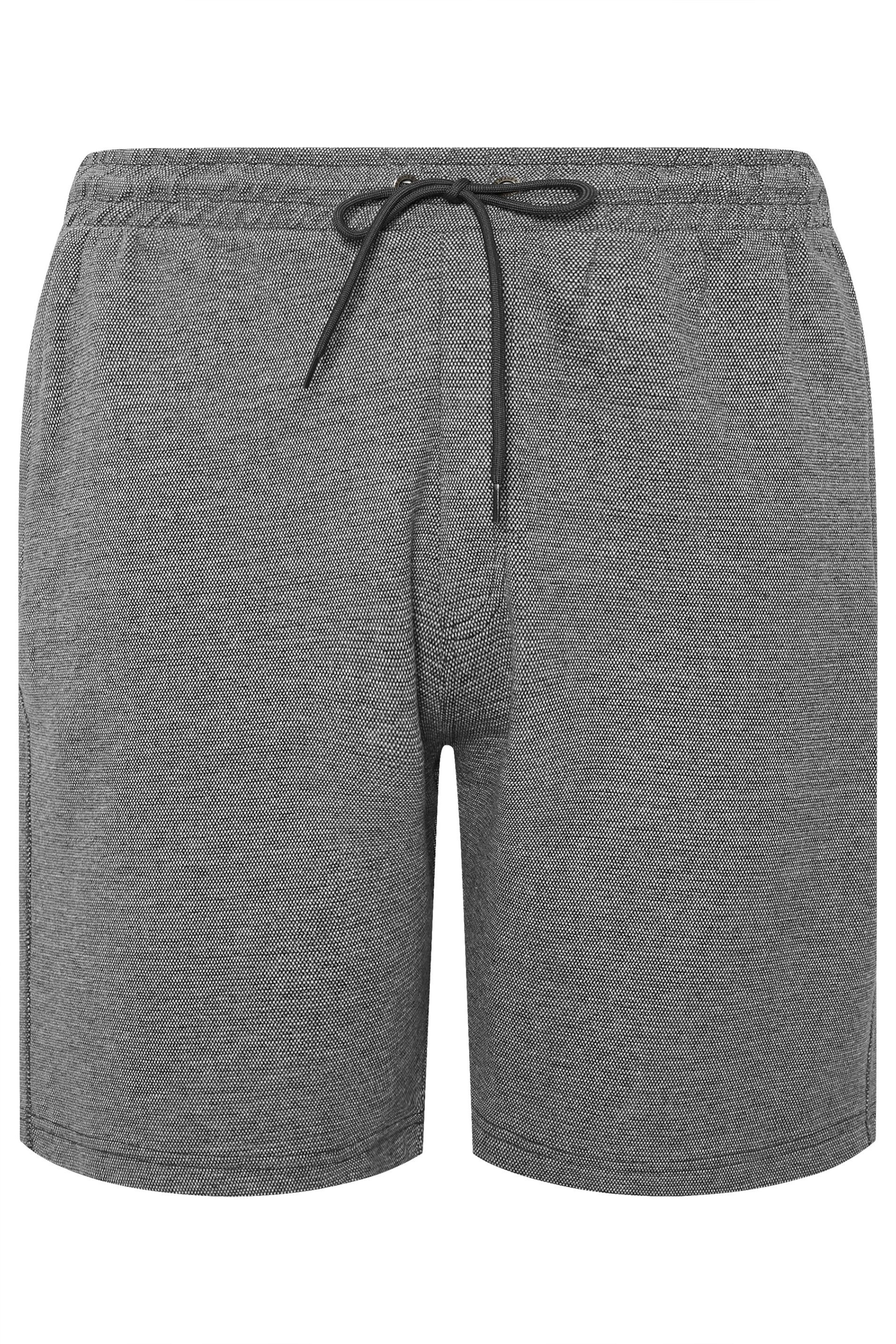 KAM Big & Tall Grey Textured Interlock Shorts | BadRhino 4
